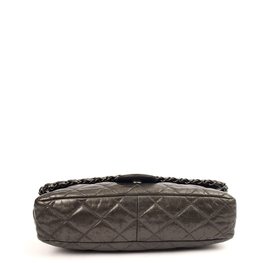 Chanel Shoulder Bag Flap Bag in Metallic, Calfskin Leather