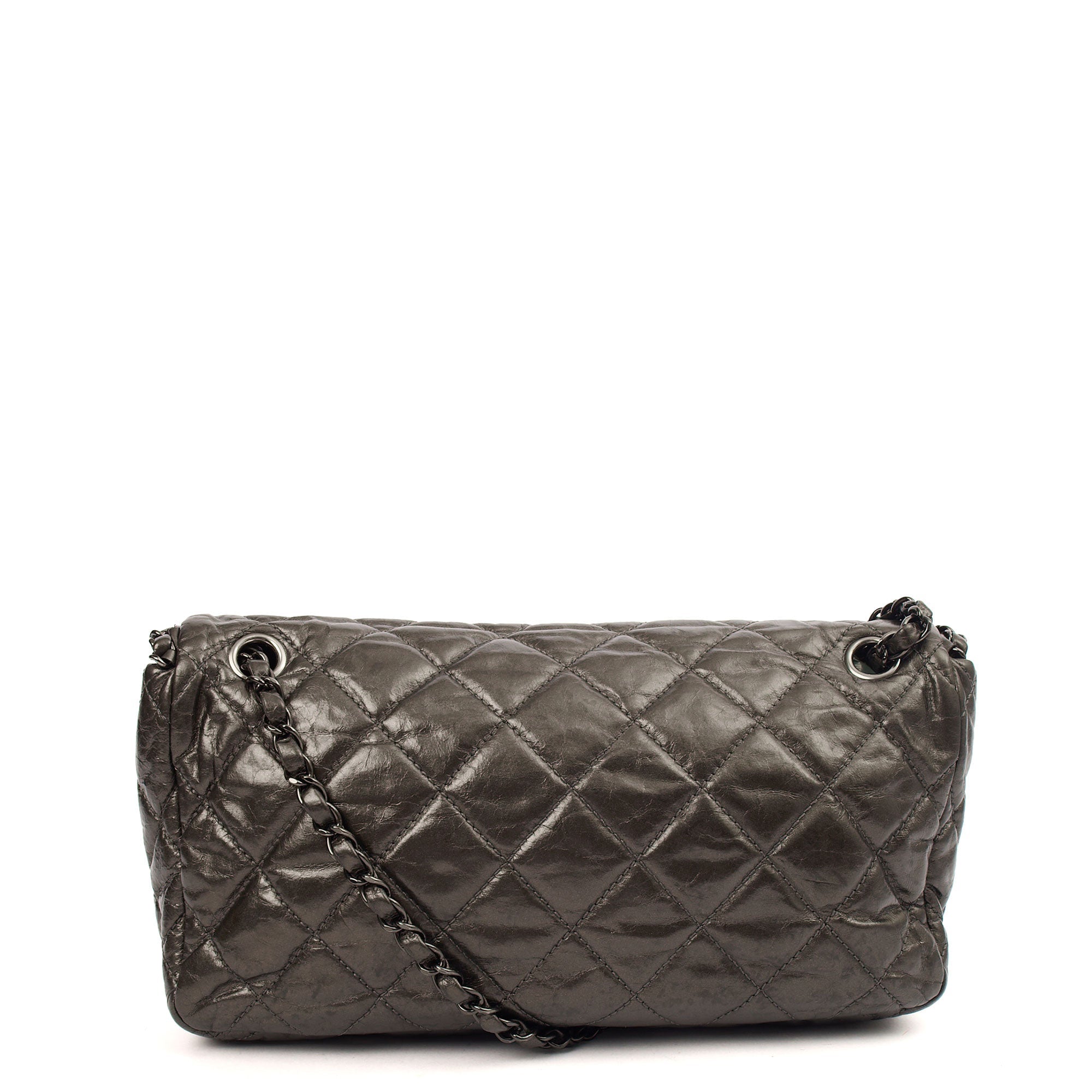 Chanel Shoulder Bag Flap Bag in Metallic, Calfskin Leather