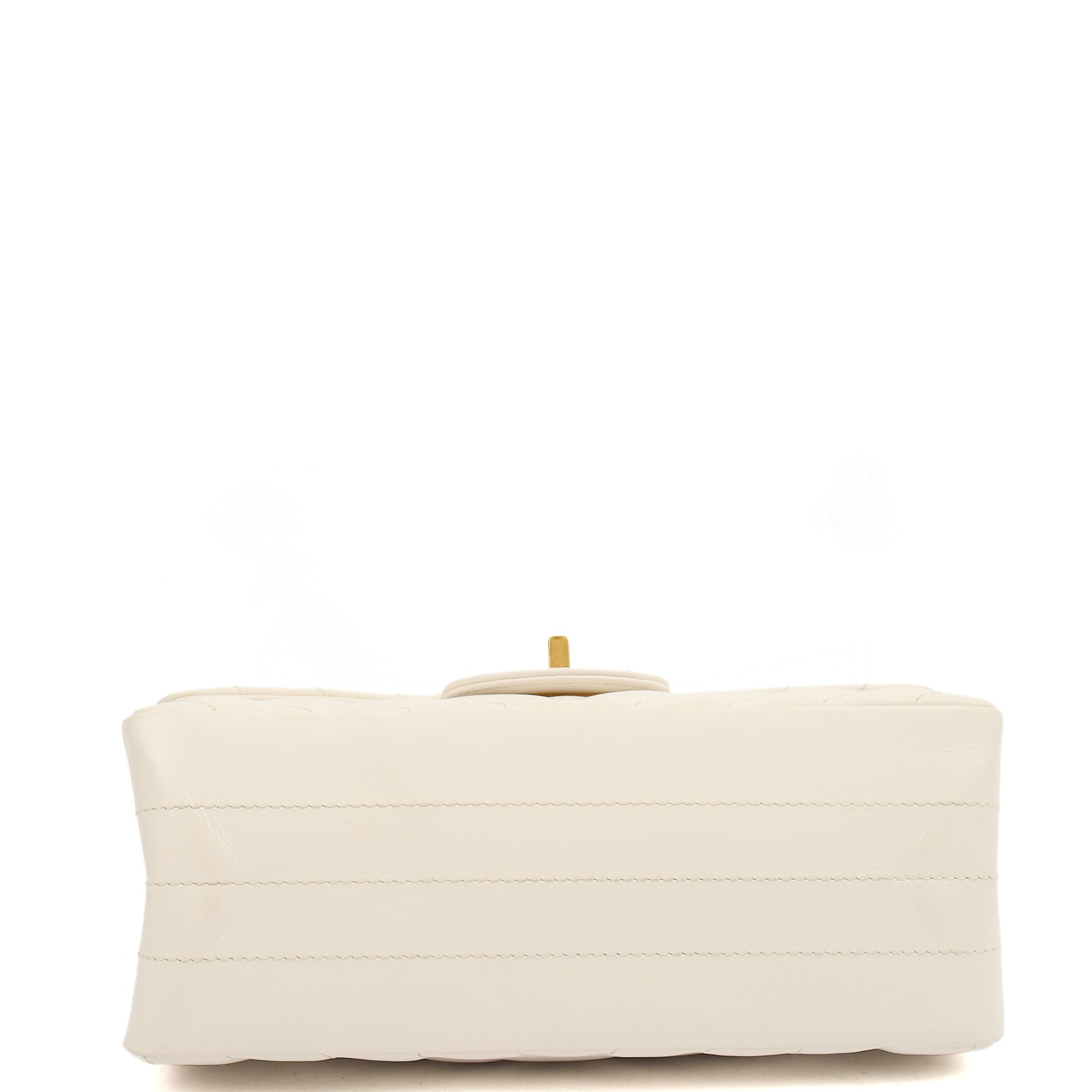 Chanel Cross Body Chevron Flap Bag  in White, Calfskin Leather