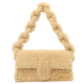 Jacquemus Shoulder Bag Le Bambinou in Cream, Shearling