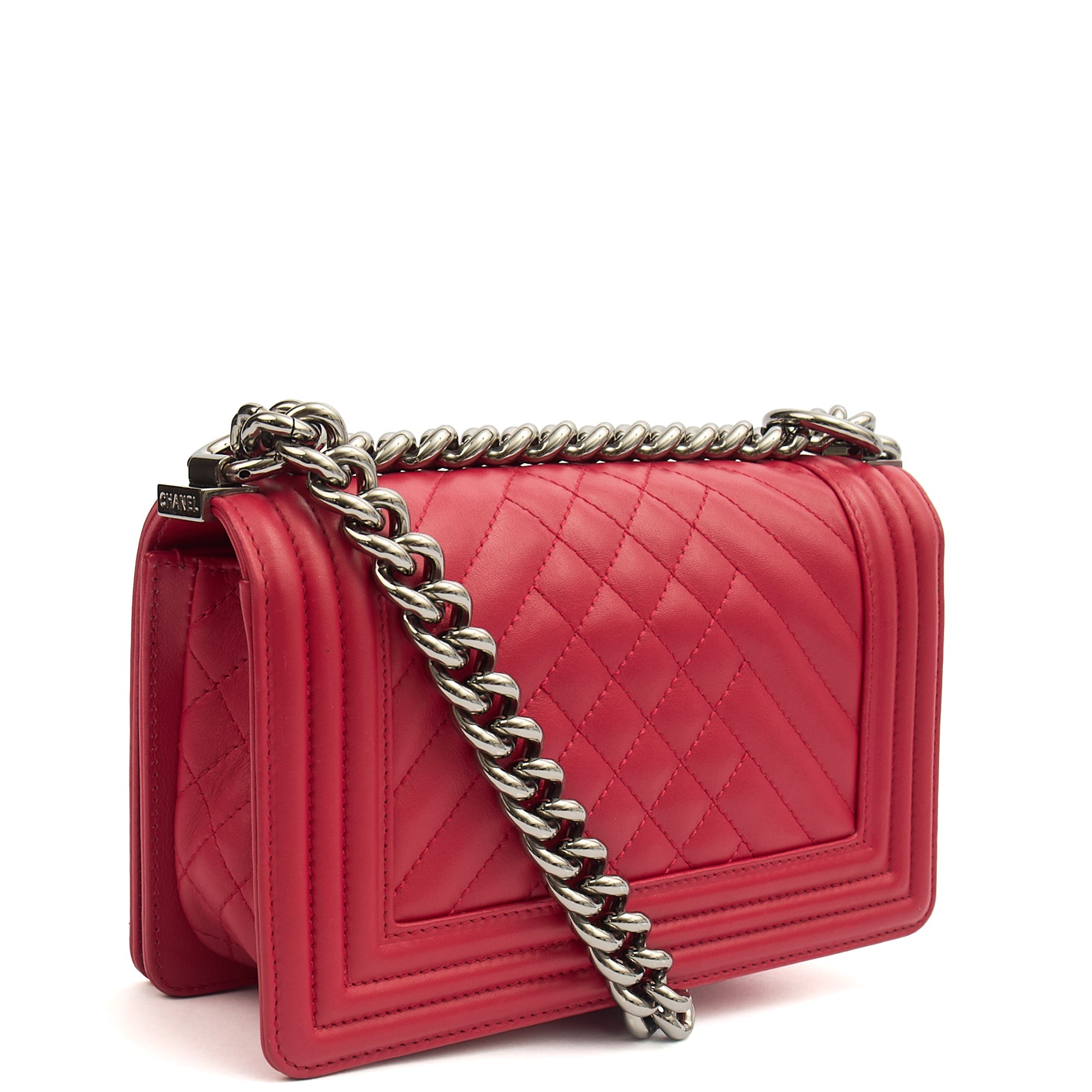 Chanel Shoulder Bag Boy - Small in Pink, Calfskin Leather