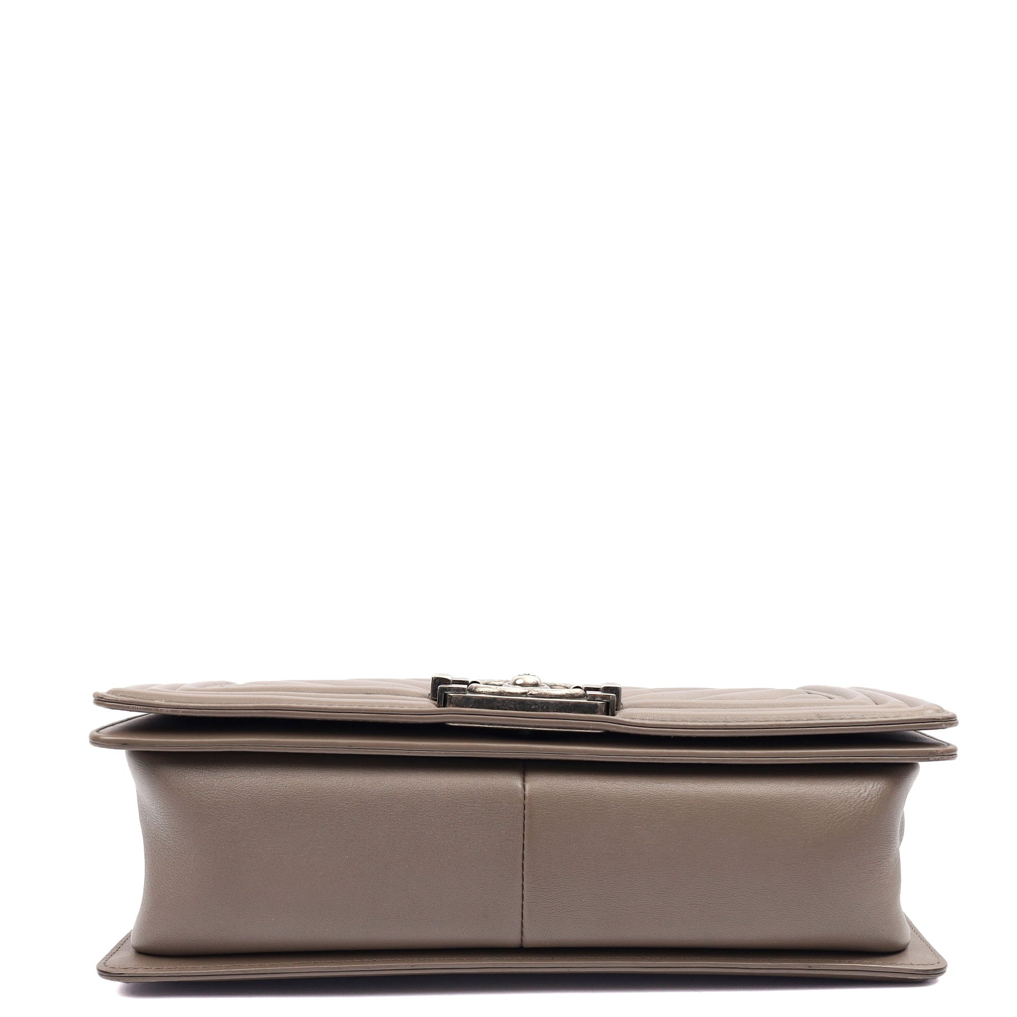 Chanel Shoulder Bag Boy - Medium in Grey, Calfskin Leather