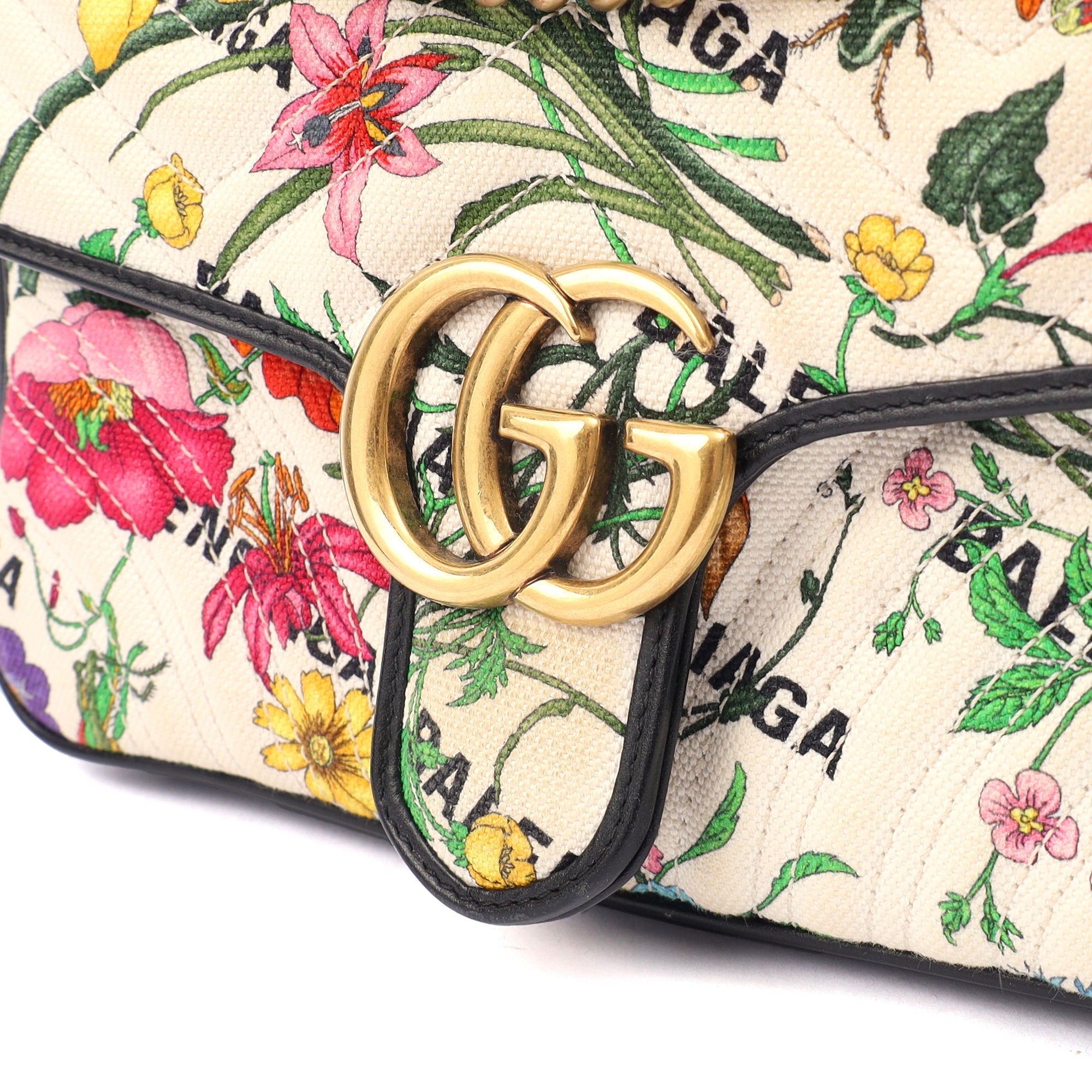 Gucci Shoulder Bag Marmont Shoulder Flap Bag - Medium in Multi, Fabric