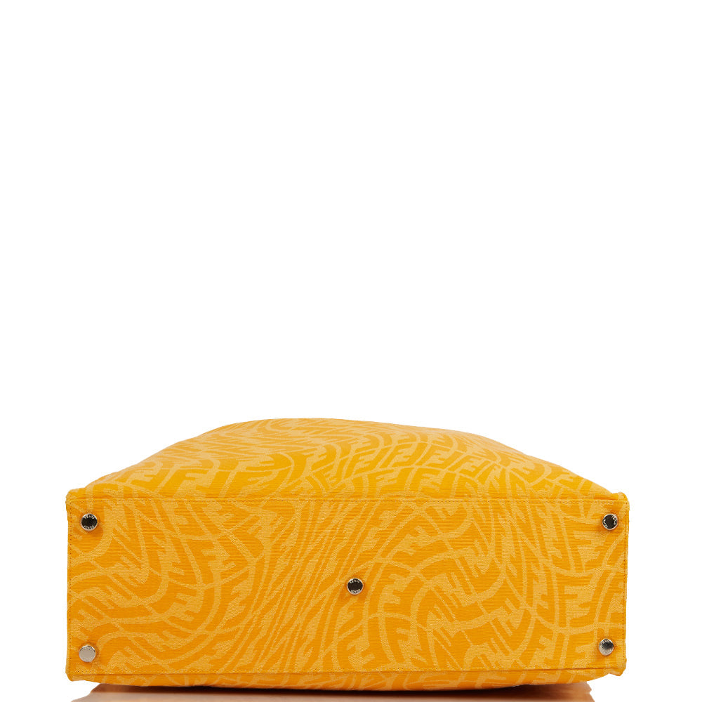 Fendi Tote Shopper Bag in Yellow, Fabric