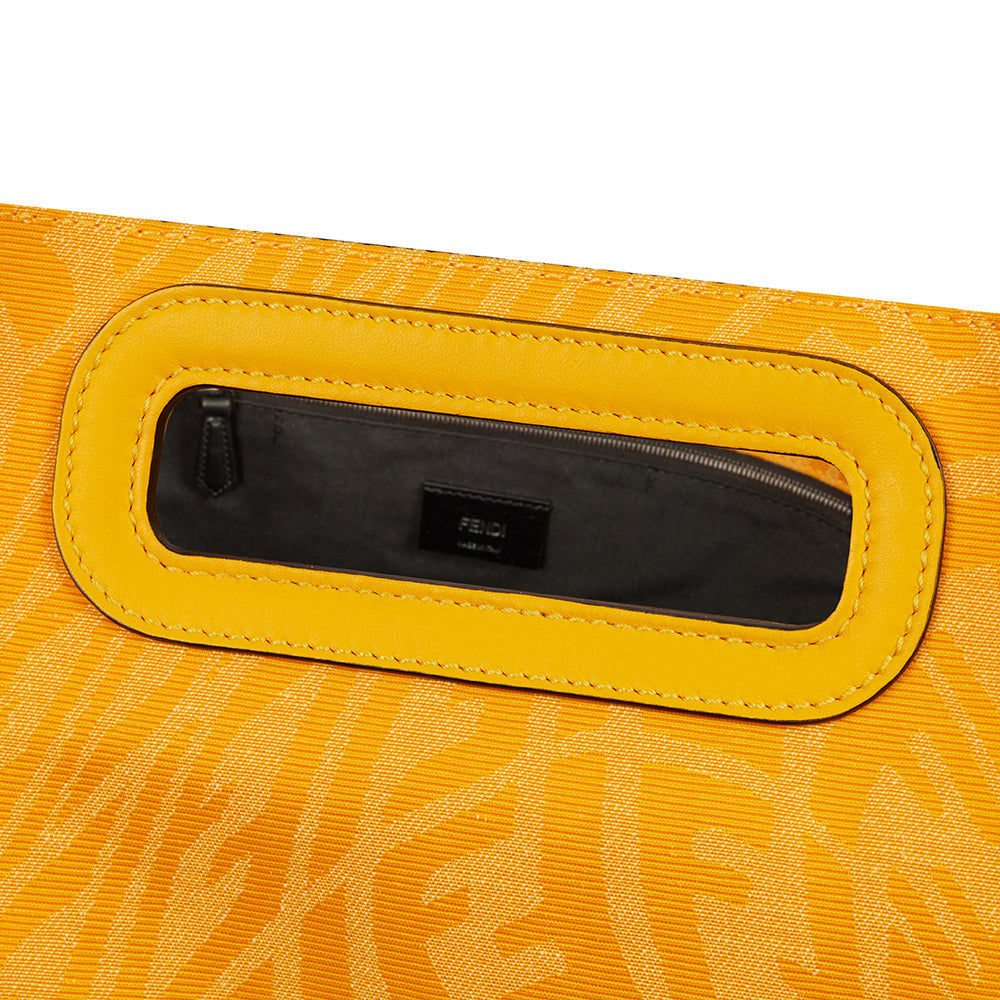 Fendi Tote Shopper Bag in Yellow, Fabric