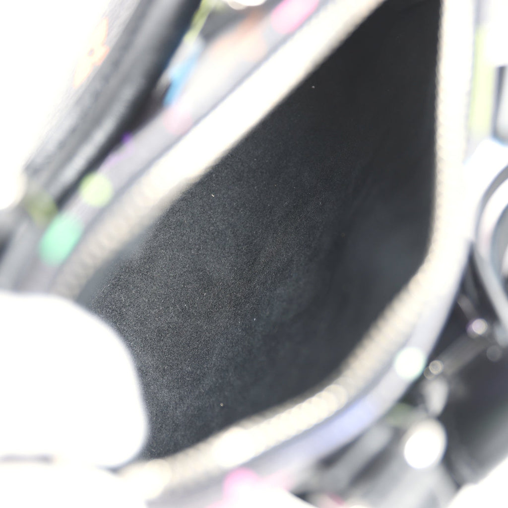 Louis Vuitton X Murakami Nano Speedy Bag Black Multicolor Monogram Silver Hardware