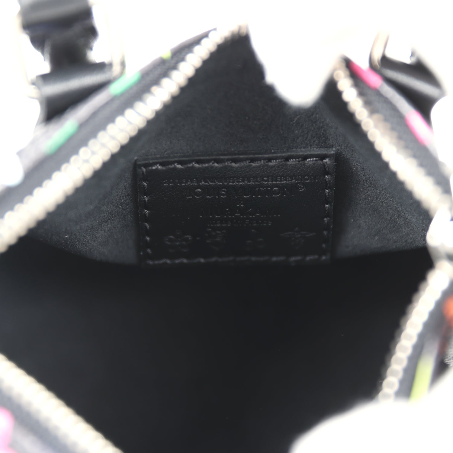 Louis Vuitton X Murakami Nano Speedy Bag Black Multicolor Monogram Silver Hardware