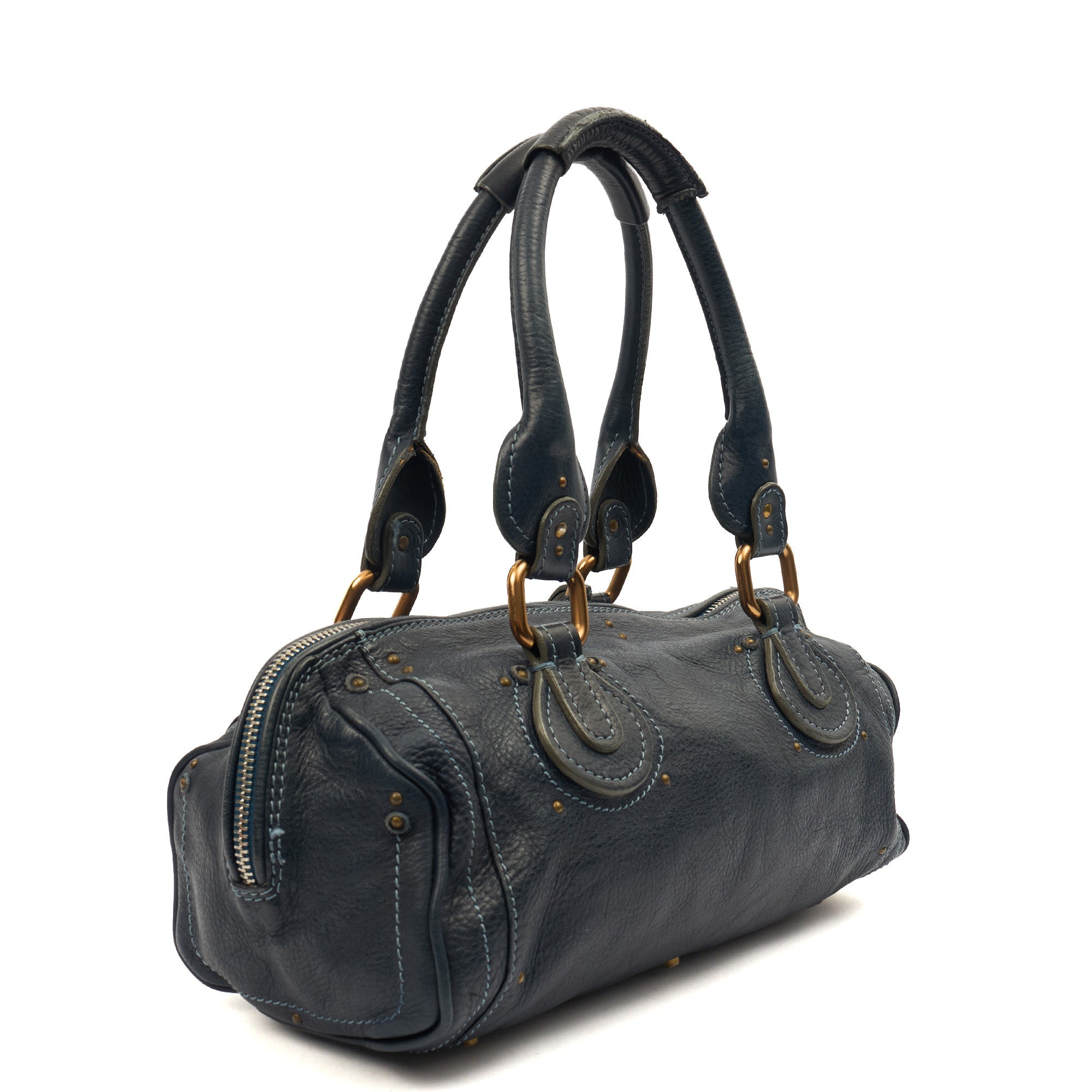Chloe Shoulder Bag Paddington - Small in Blue, Leather
