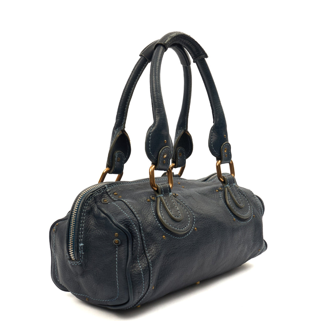 Chloe Shoulder Bag Paddington - Small in Blue, Leather