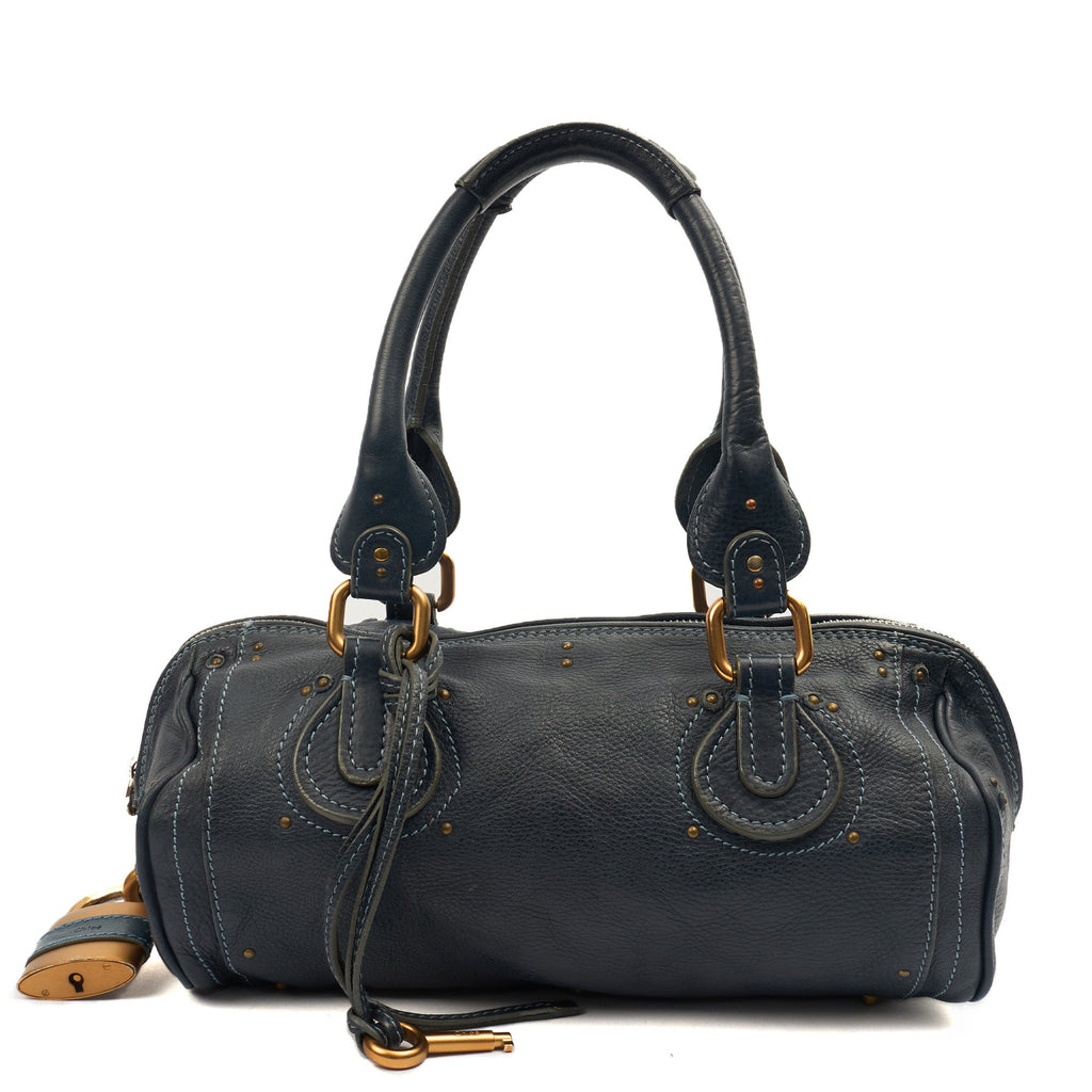 Chloe Shoulder Bag Paddington - Small in Blue, Leather