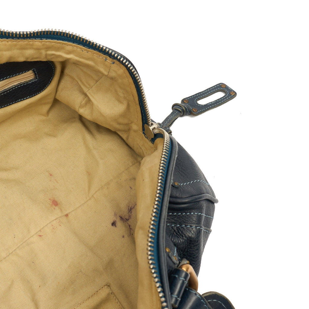 Chloe Shoulder Bag Paddington - Small in Blue, Leather