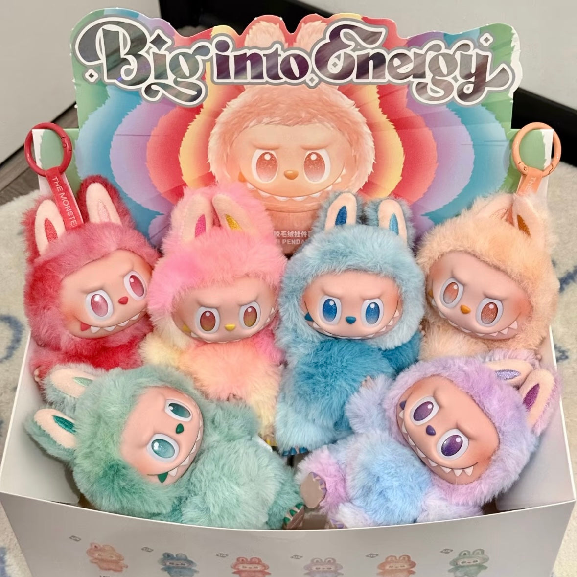 Green Labubu Big Into Energy Monster Keychain  - 1 PC