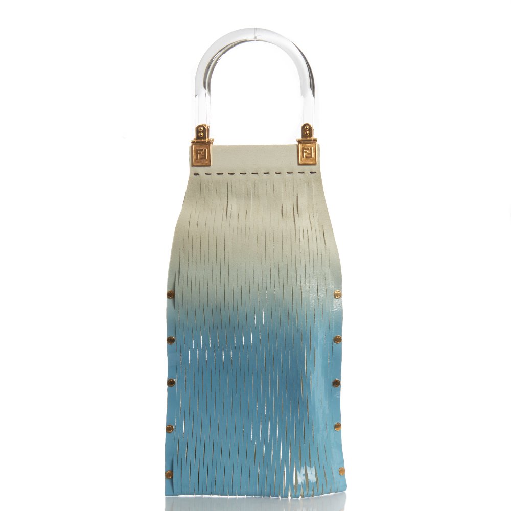 Fendi Tote Shoulder Bag in Blue, Leather