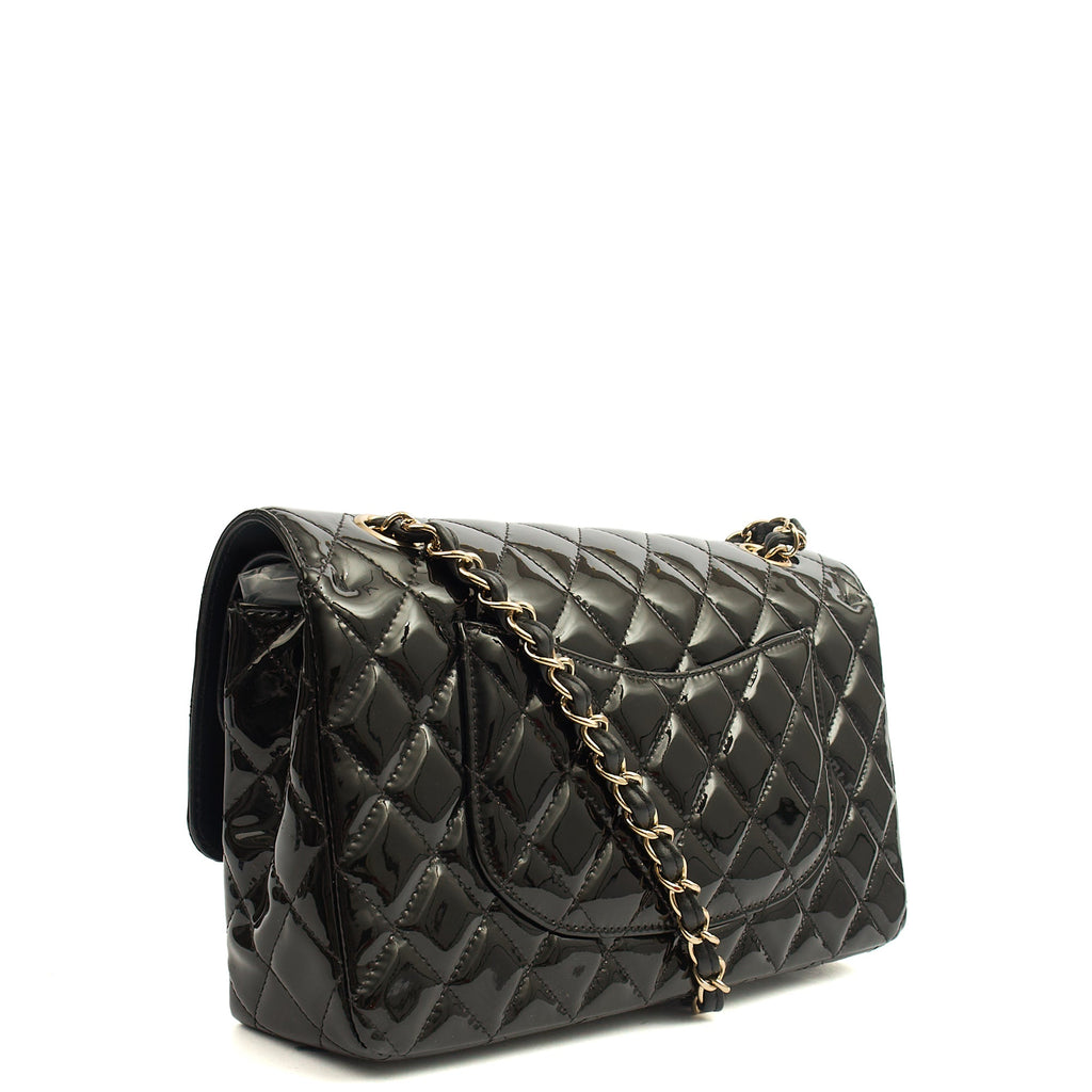 Chanel Shoulder Bag Classic Double Flap - Medium in Black, Patent Leather