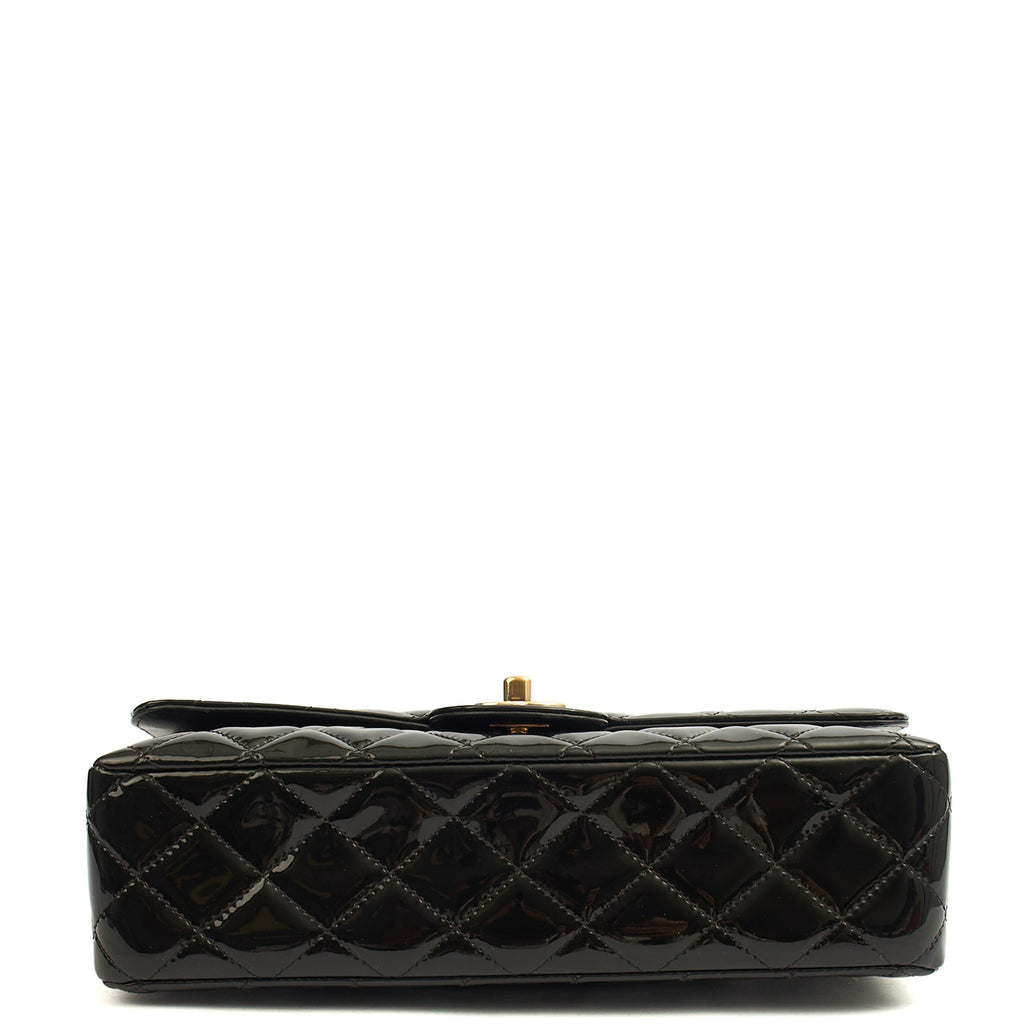 Chanel Shoulder Bag Classic Double Flap - Medium in Black, Patent Leather