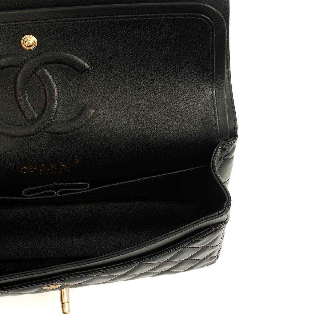 Chanel Shoulder Bag Classic Double Flap - Medium in Black, Patent Leather