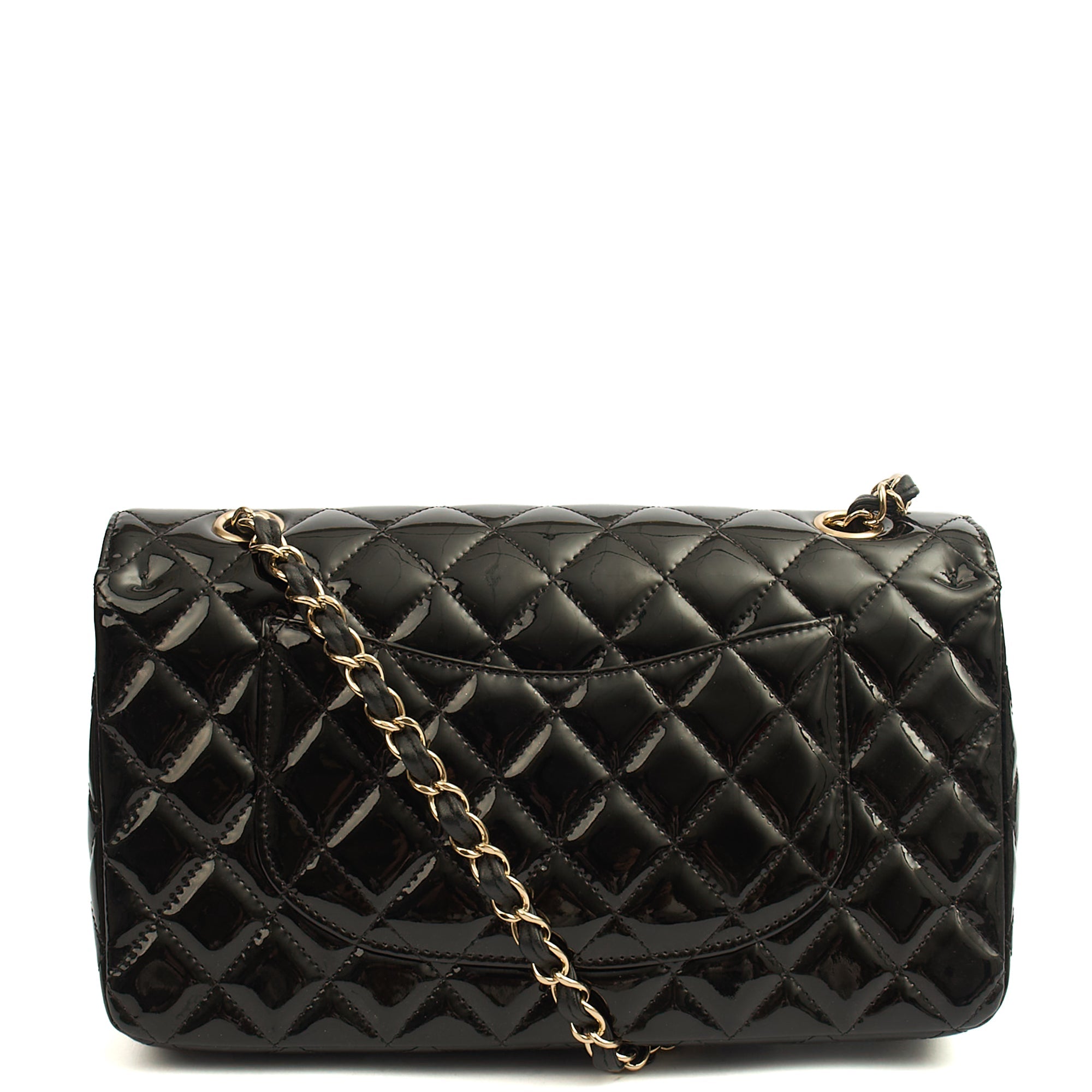 Chanel Shoulder Bag Classic Double Flap - Medium in Black, Patent Leather