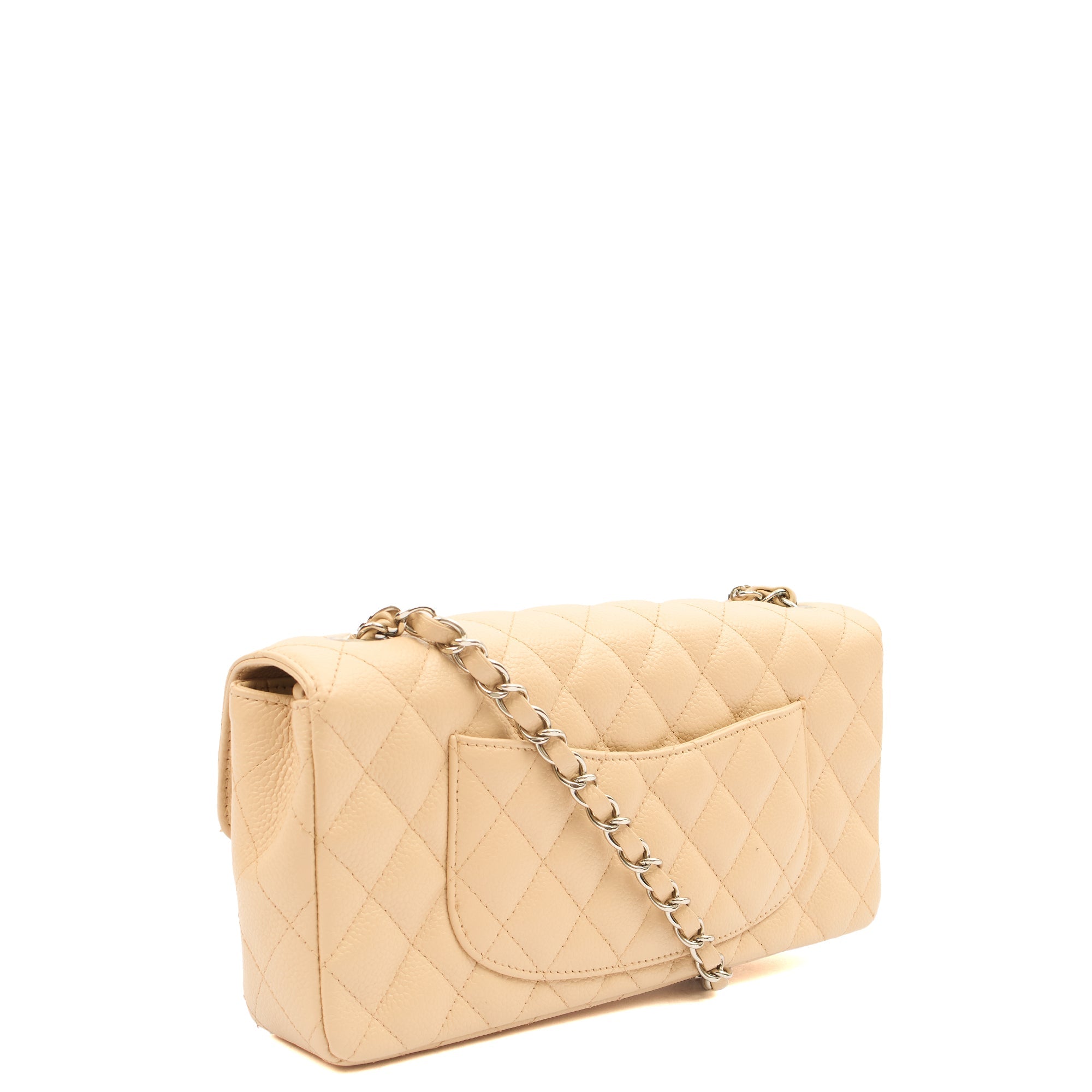 Chanel Shoulder Bag Classic - East West in Neutral, Caviar Leather