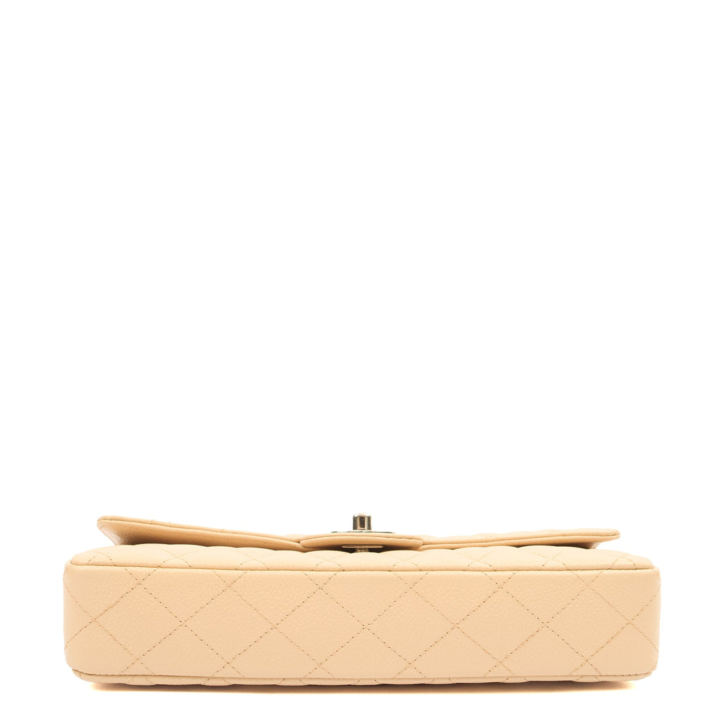 Chanel Shoulder Bag Classic - East West in Neutral, Caviar Leather