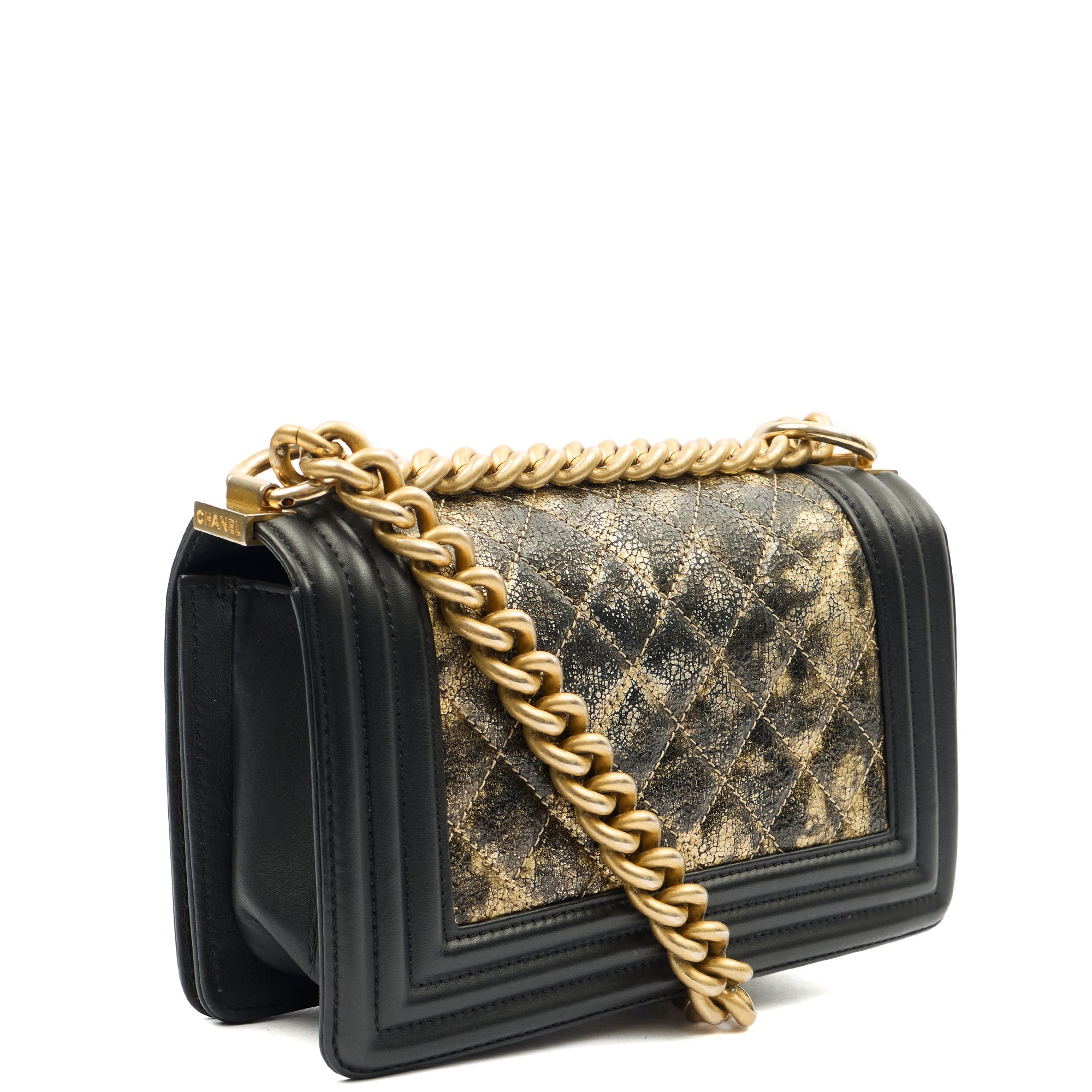 Chanel Mini Bag Boy - Mini in Metallic, Leather