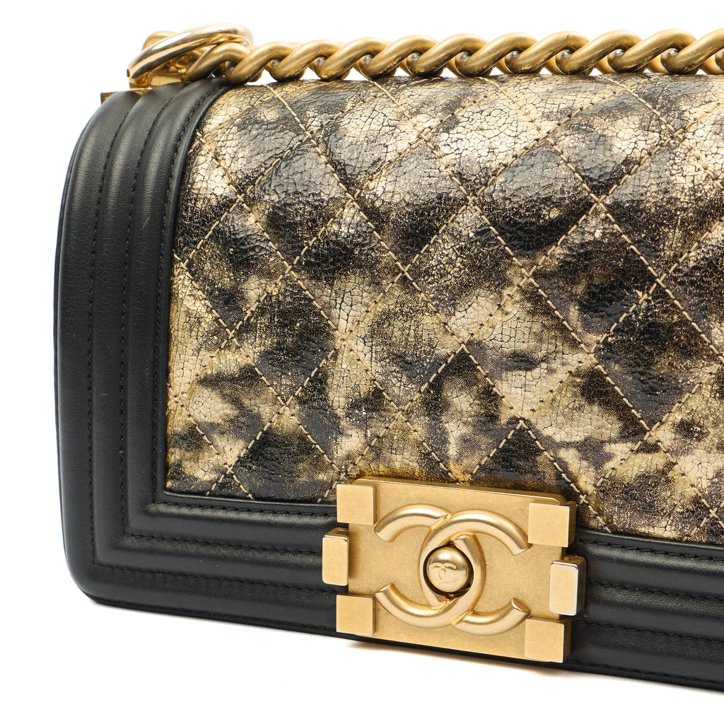 Chanel Mini Bag Boy - Mini in Metallic, Leather