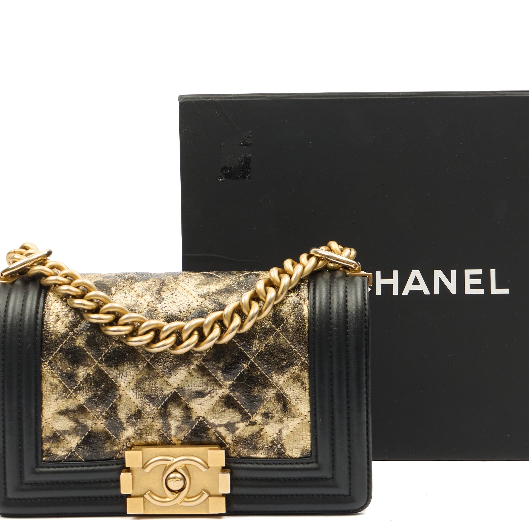 Chanel Mini Bag Boy - Mini in Metallic, Leather