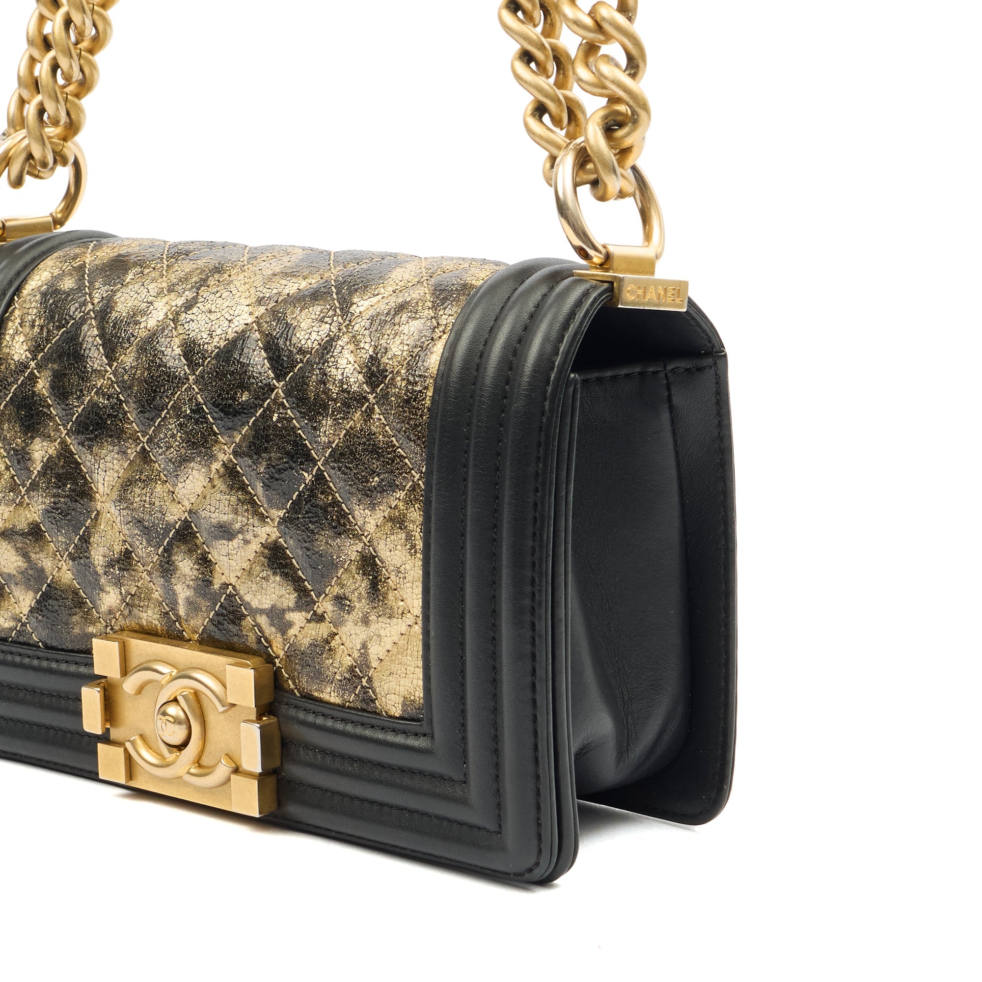 Chanel Mini Bag Boy - Mini in Metallic, Leather
