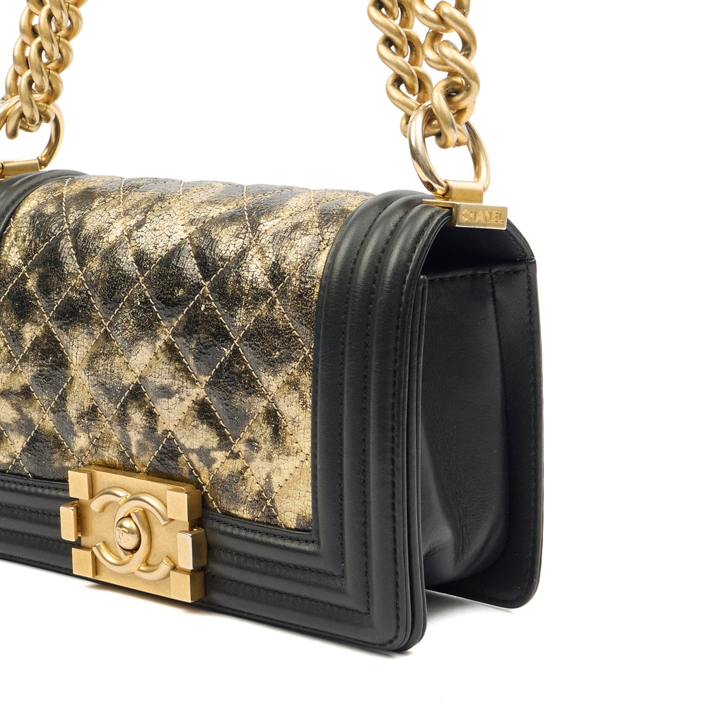 Chanel Mini Bag Boy - Mini in Metallic, Leather
