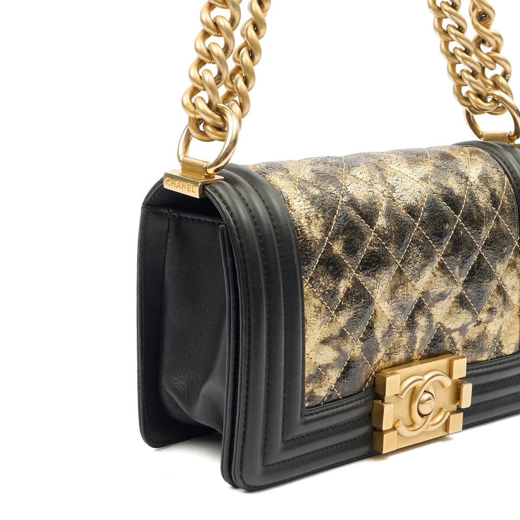 Chanel Mini Bag Boy - Mini in Metallic, Leather