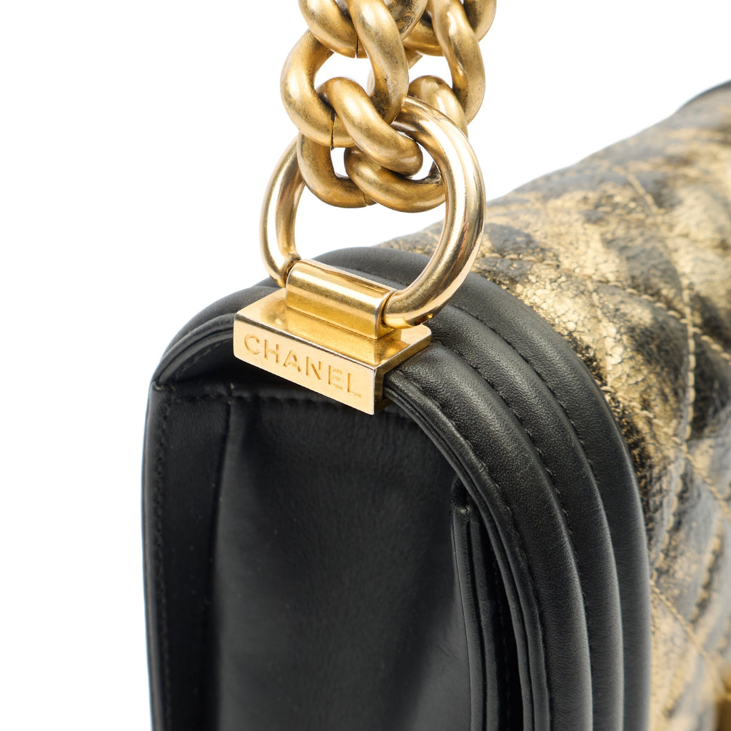 Chanel Mini Bag Boy - Mini in Metallic, Leather