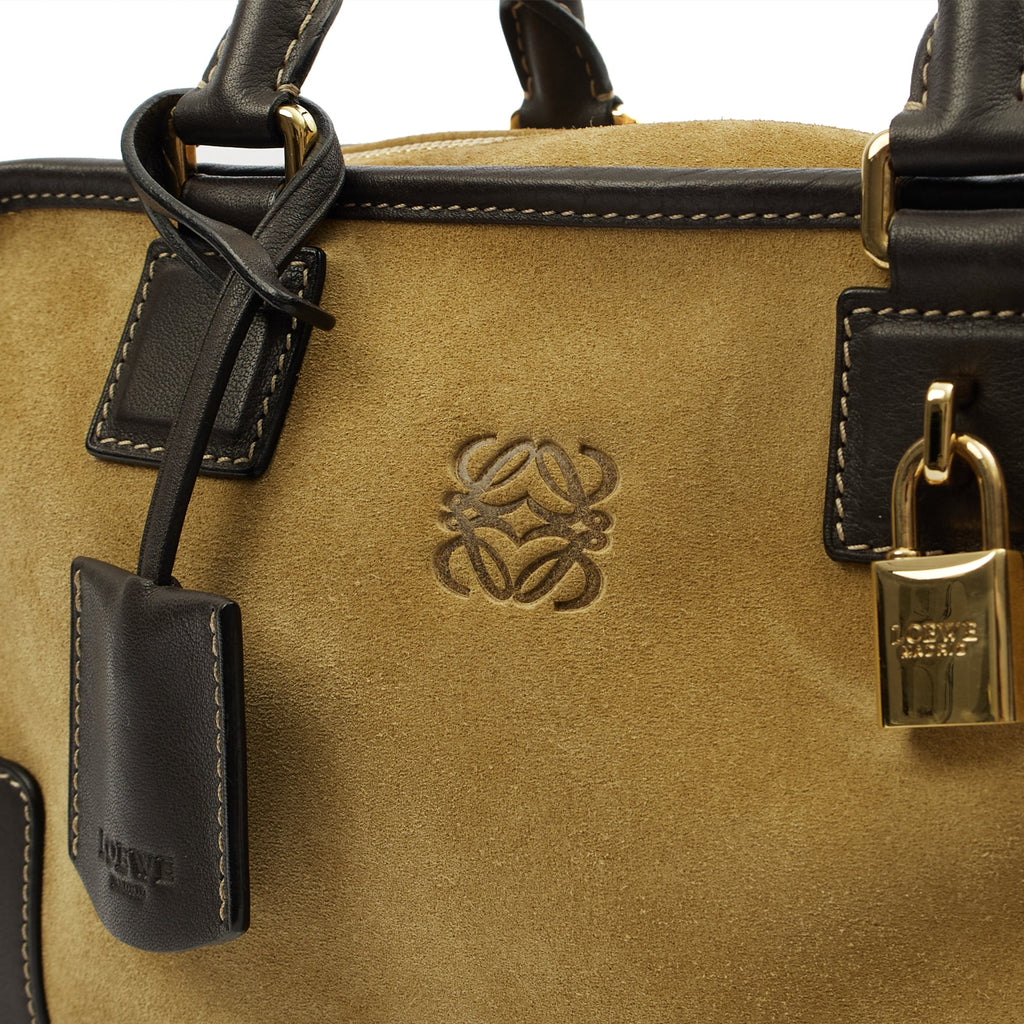 Loewe Top Handle Amazona 28 in Brown, Suede