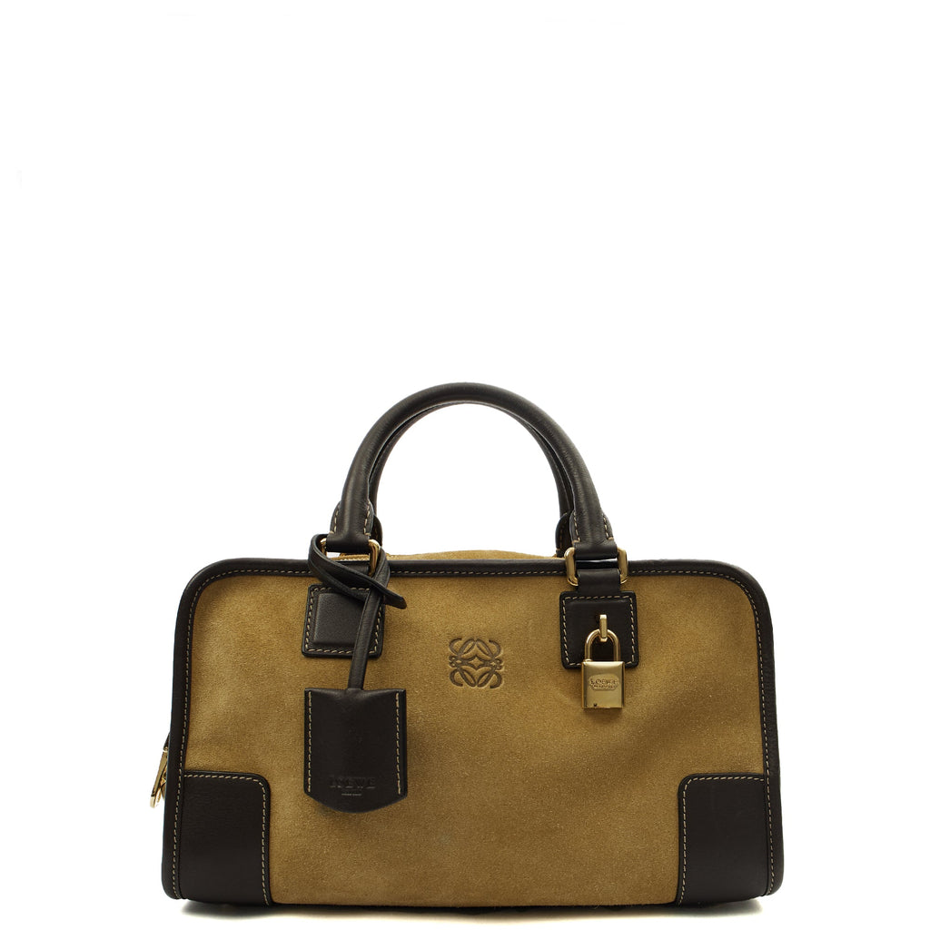 Loewe Top Handle Amazona 28 in Brown, Suede