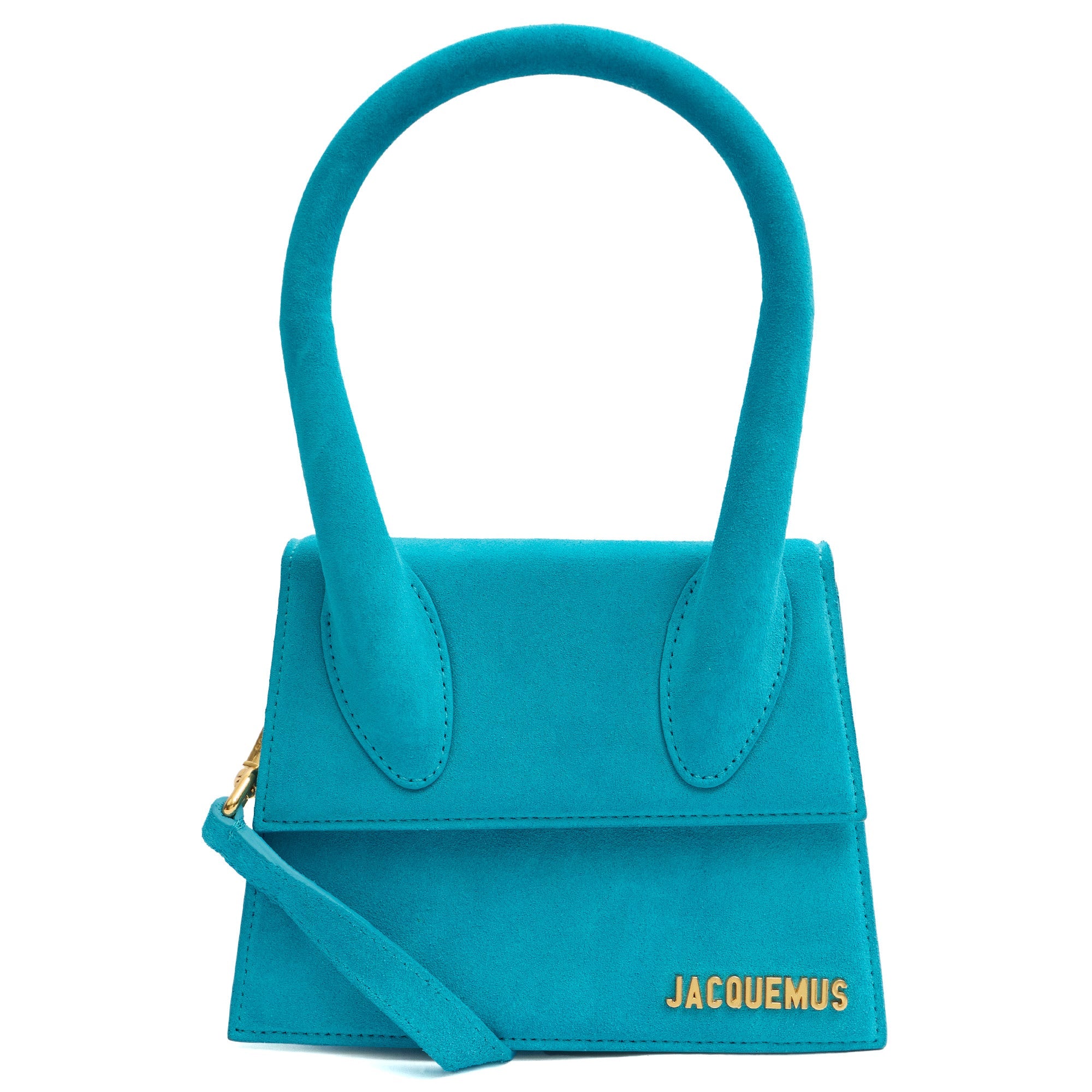 Jacquemus Top Handle Le Chiquito Moyen in Blue, Suede
