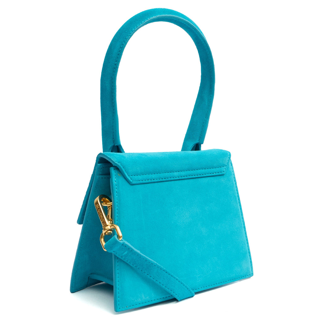 Jacquemus Top Handle Le Chiquito Moyen in Blue, Suede