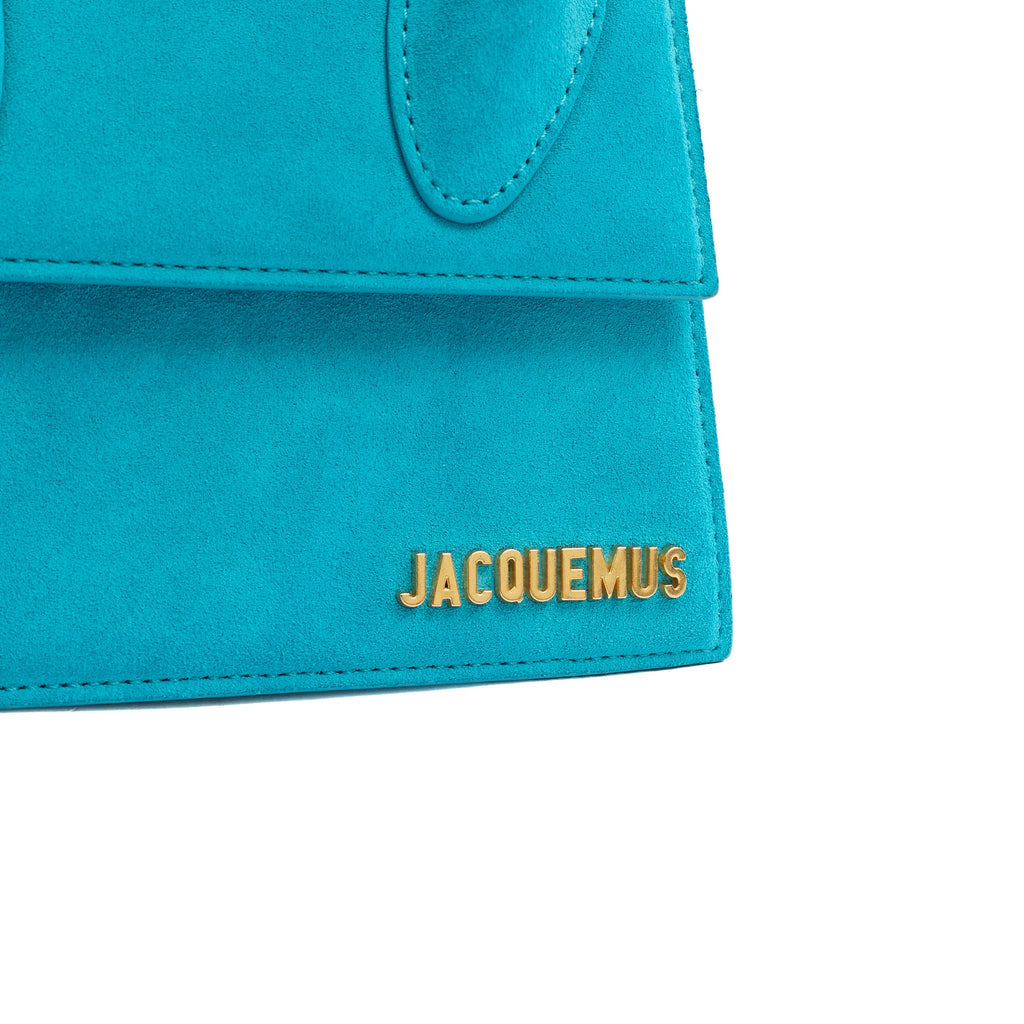 Jacquemus Top Handle Le Chiquito Moyen in Blue, Suede