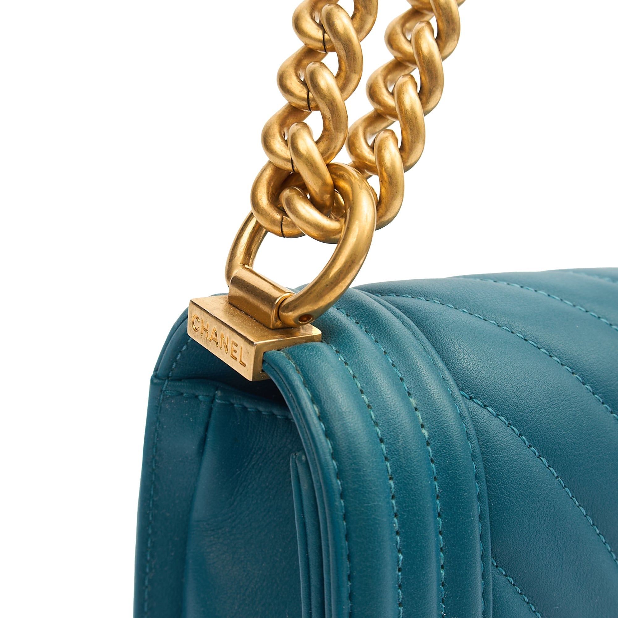 Chanel Shoulder Bag Boy - Small in Blue, Calfskin Leather