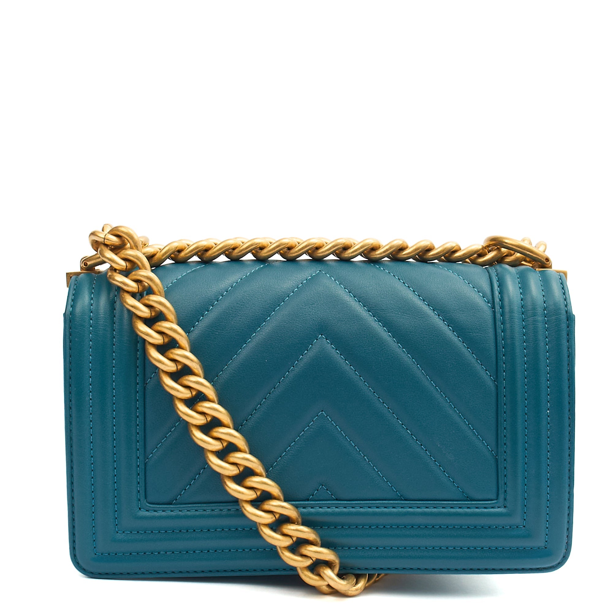 Chanel Shoulder Bag Boy - Small in Blue, Calfskin Leather