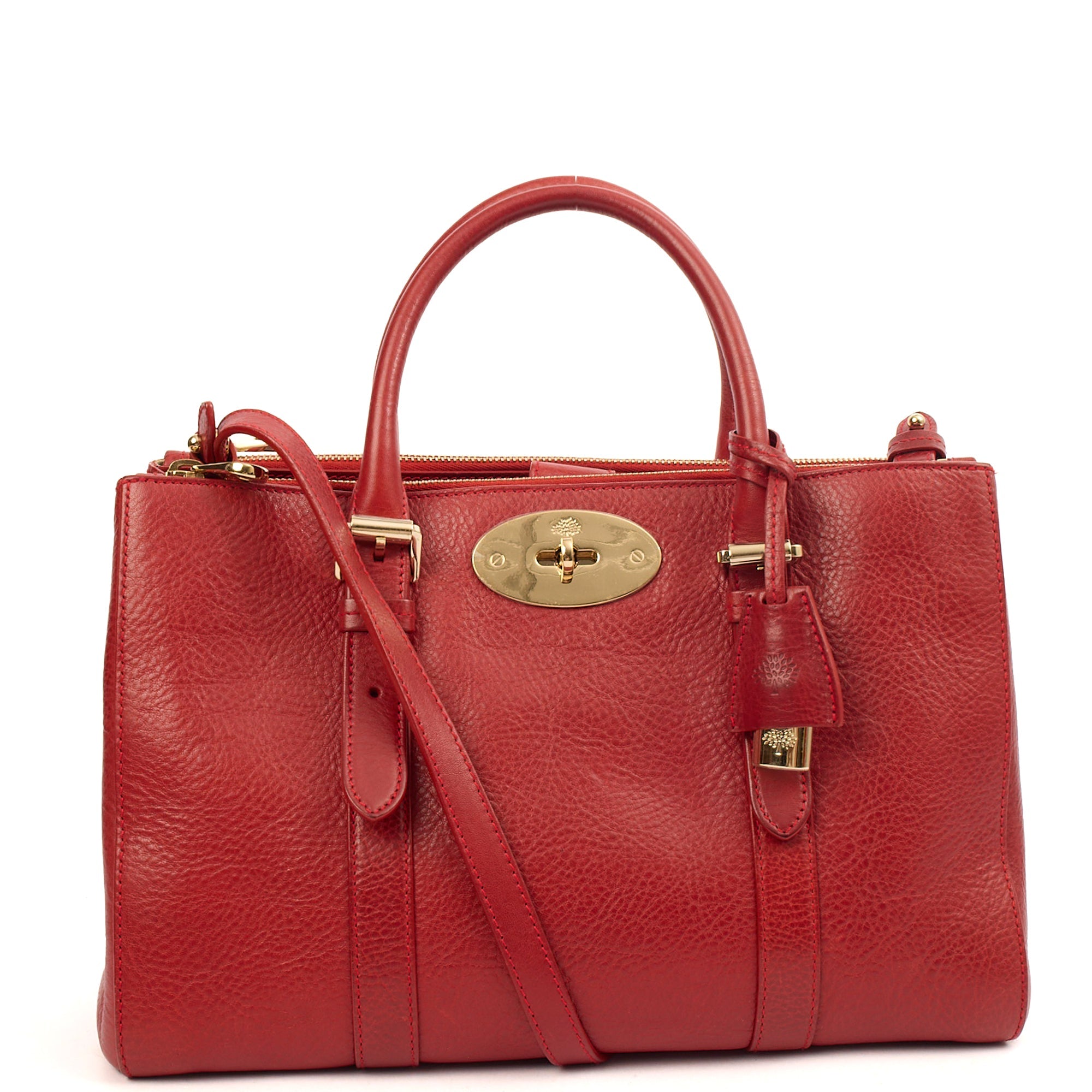 Mulberry Tote Bayswater Double Zip Tote - Small in Scarlett, Leather