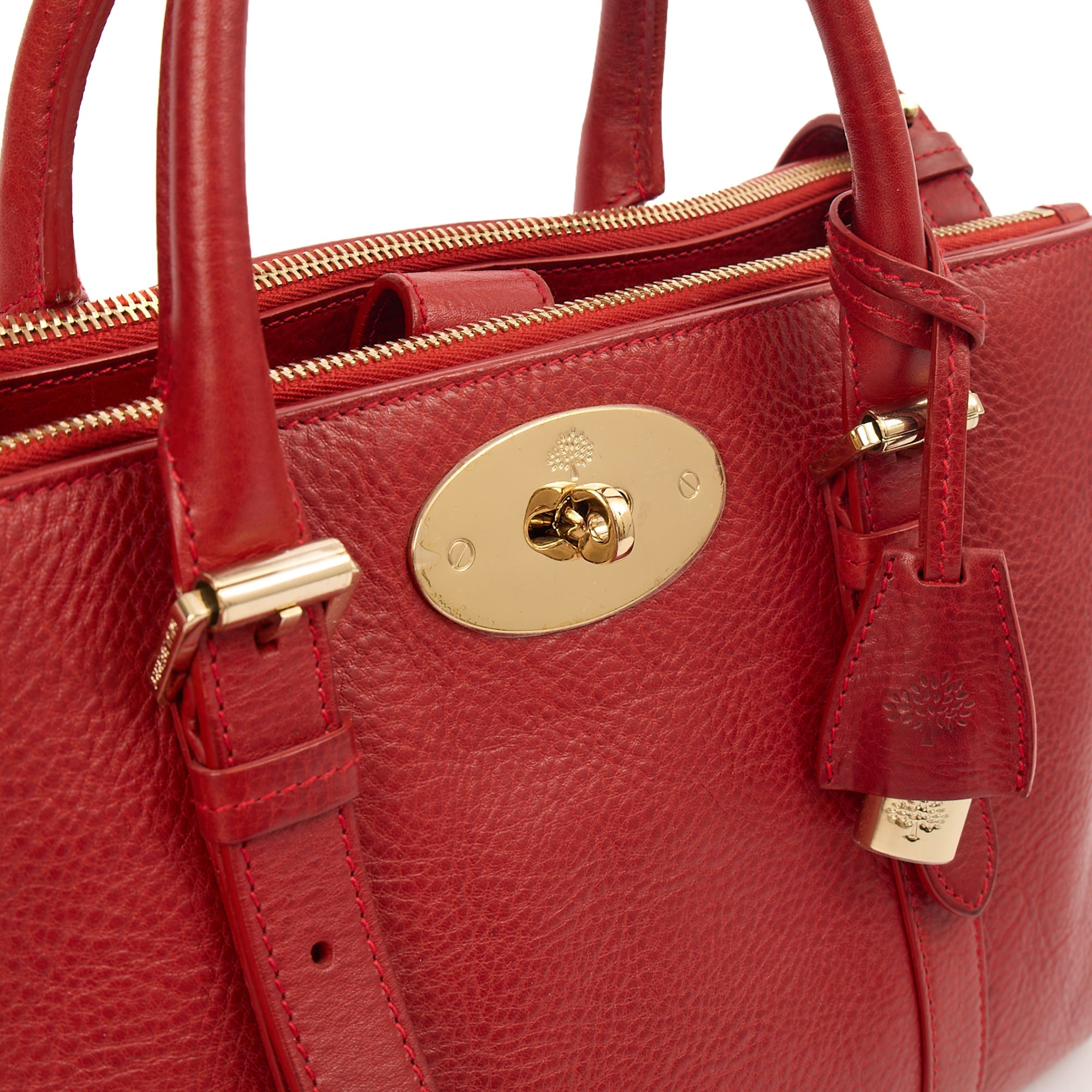Mulberry Tote Bayswater Double Zip Tote - Small in Scarlett, Leather