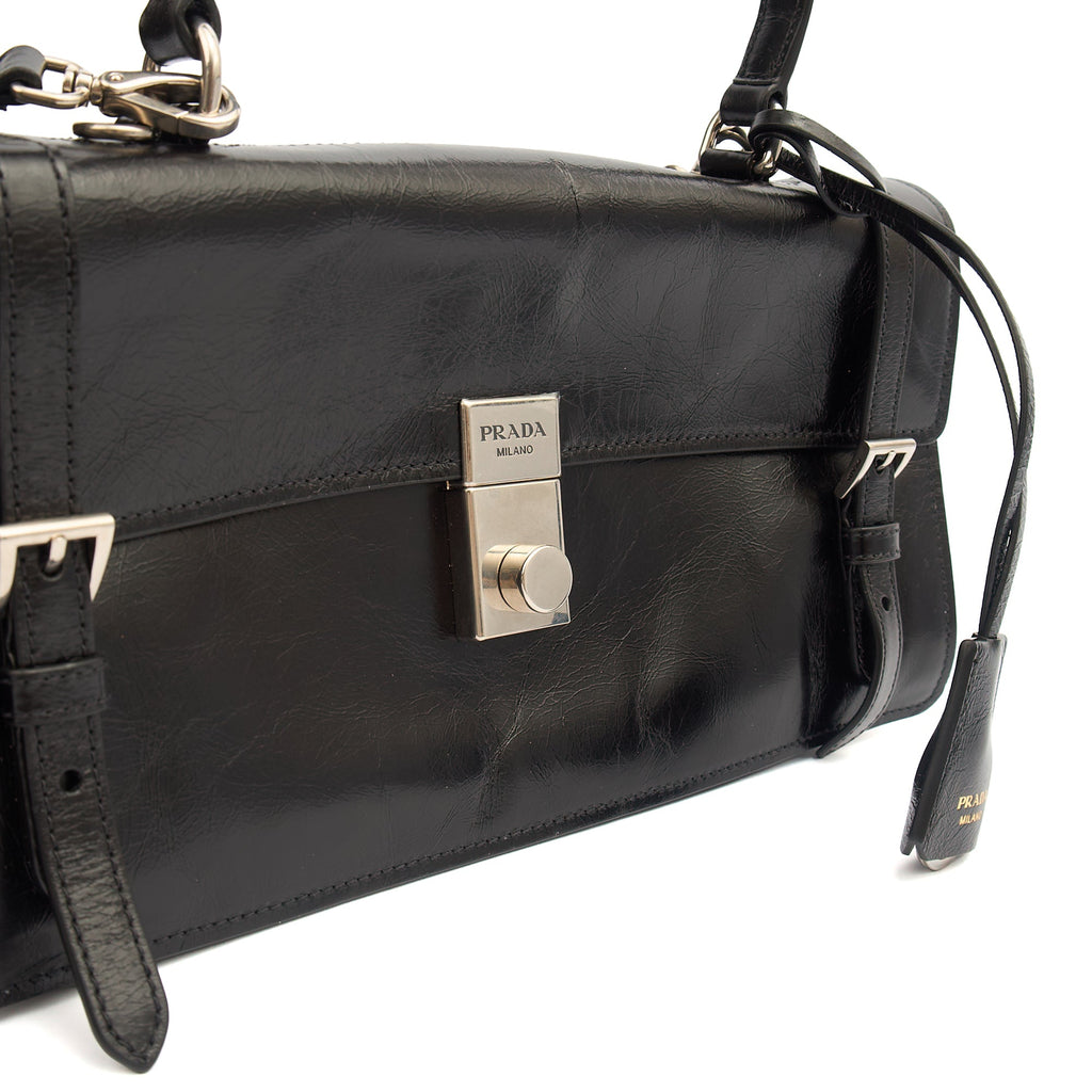 Prada Cross Body Saffiano Soft in Black, Leather