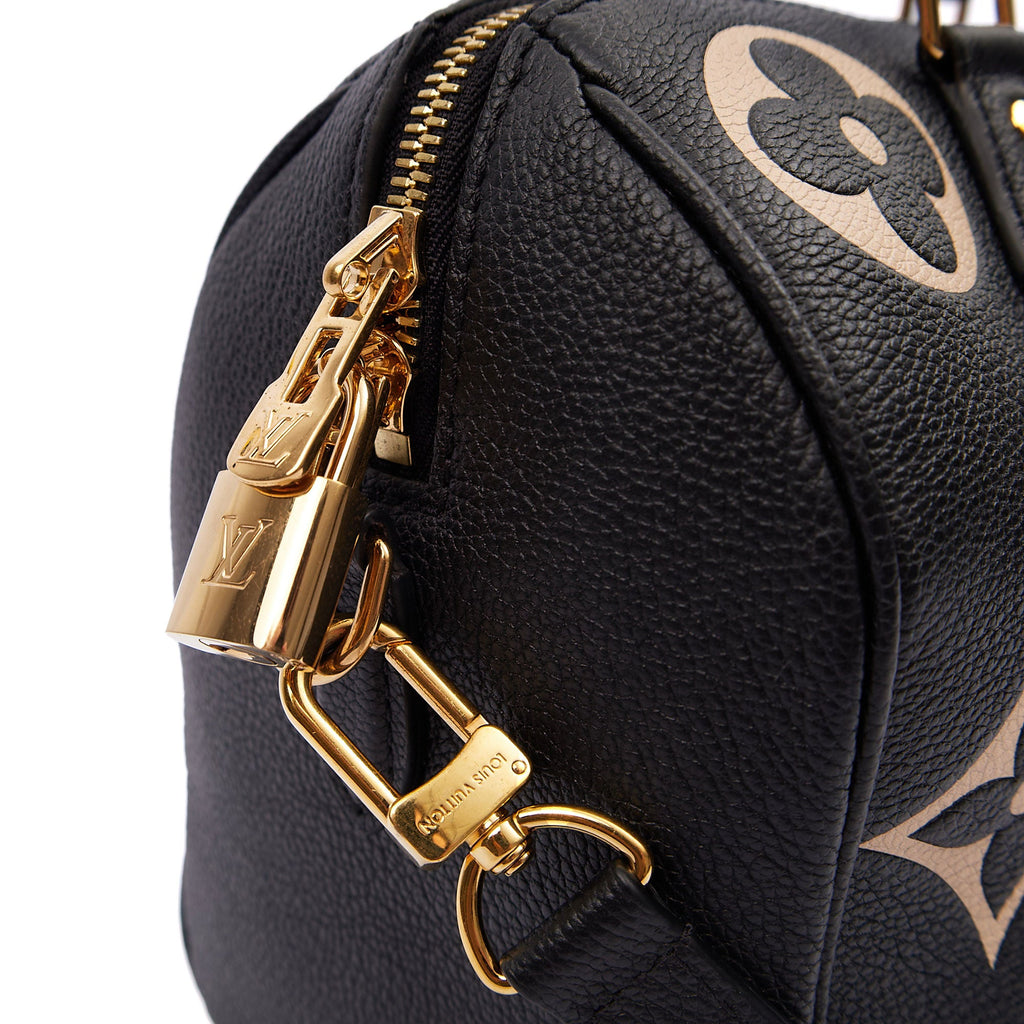 Louis Vuitton Top Handle Speedy Bandouliere 25 in Black, Empreinte Leather