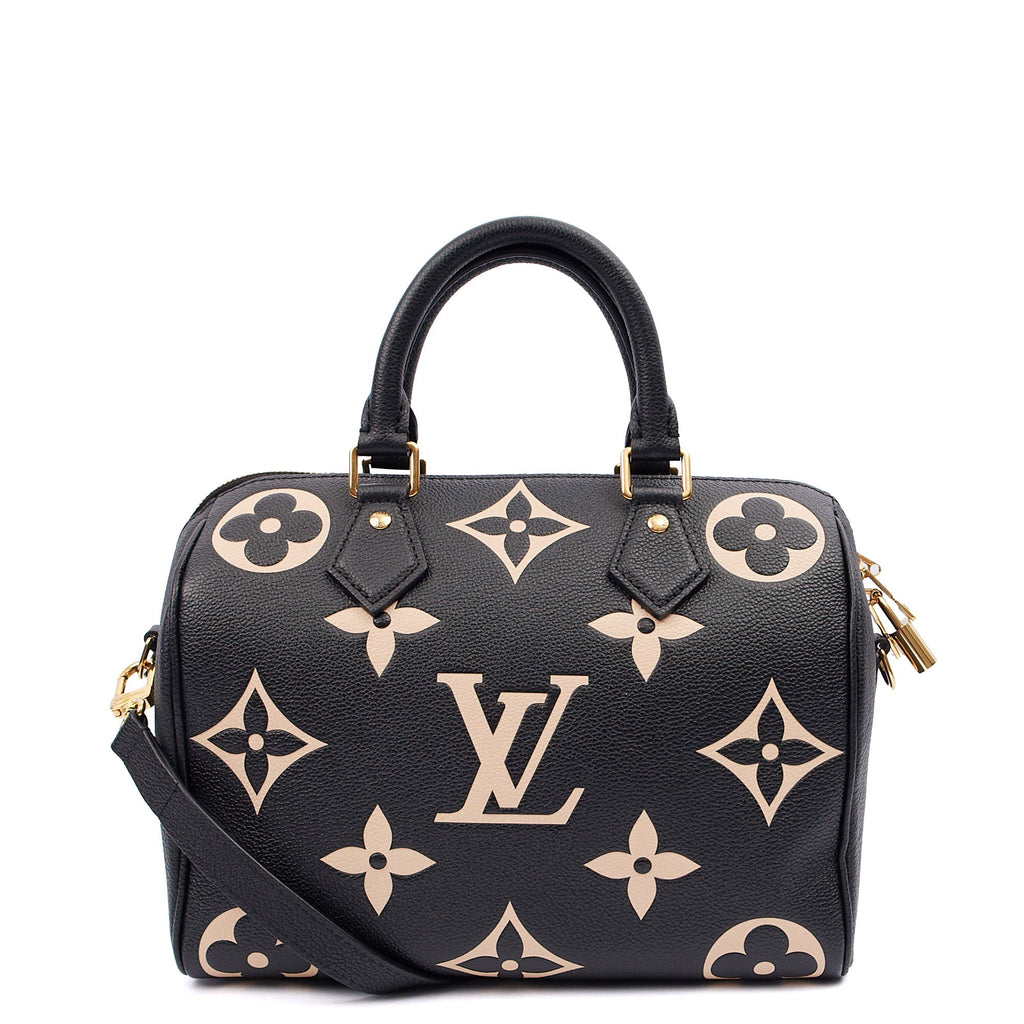 Louis Vuitton Top Handle Speedy Bandouliere 25 in Black, Empreinte Leather