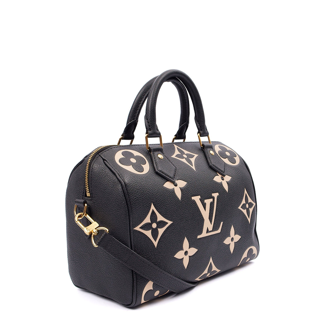 Louis Vuitton Top Handle Speedy Bandouliere 25 in Black, Empreinte Leather