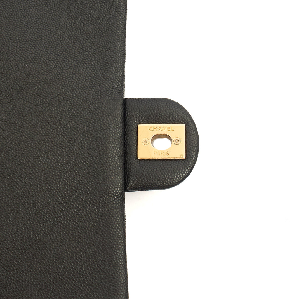 Chanel Cross Body Chain Around Flap in Black, Caviar Leather
