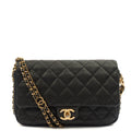 Chanel Cross Body Chain Around Flap in Black, Caviar Leather