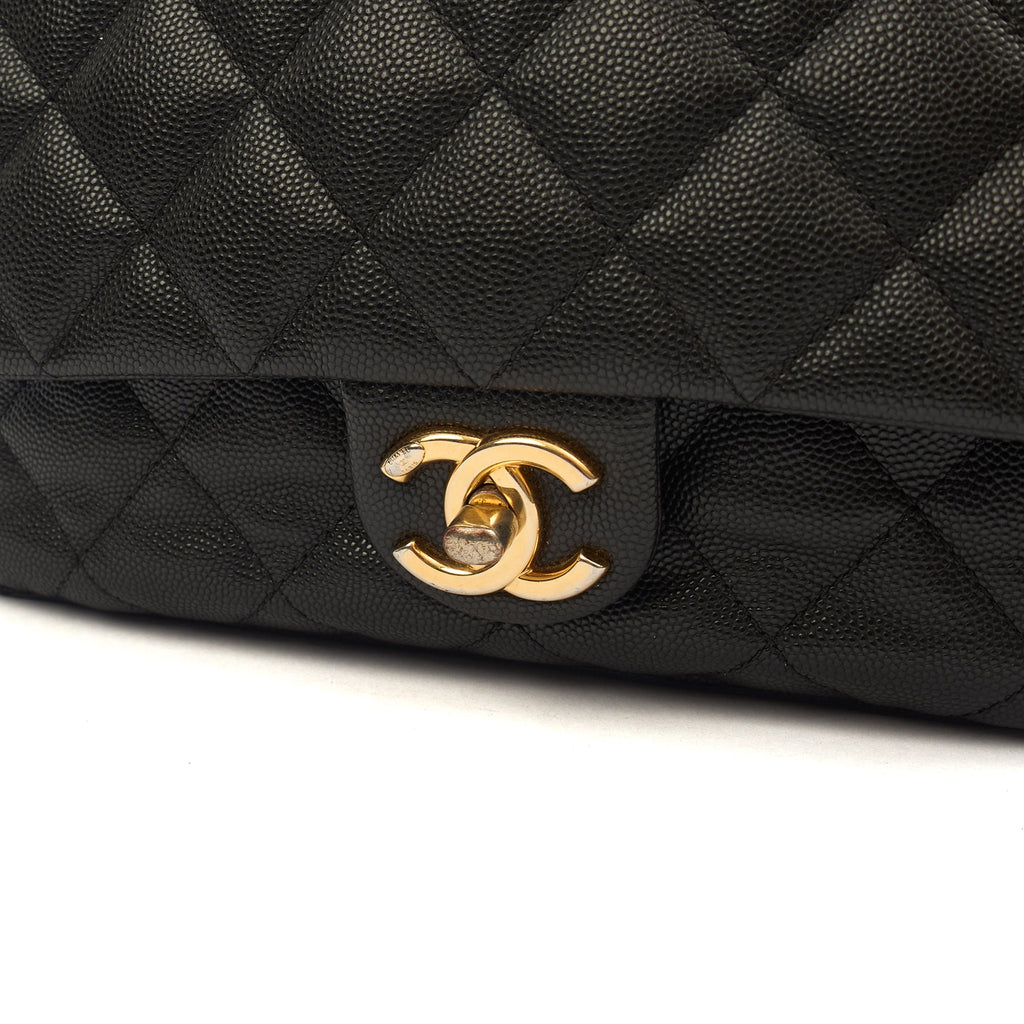 Chanel Cross Body Chain Around Flap in Black, Caviar Leather