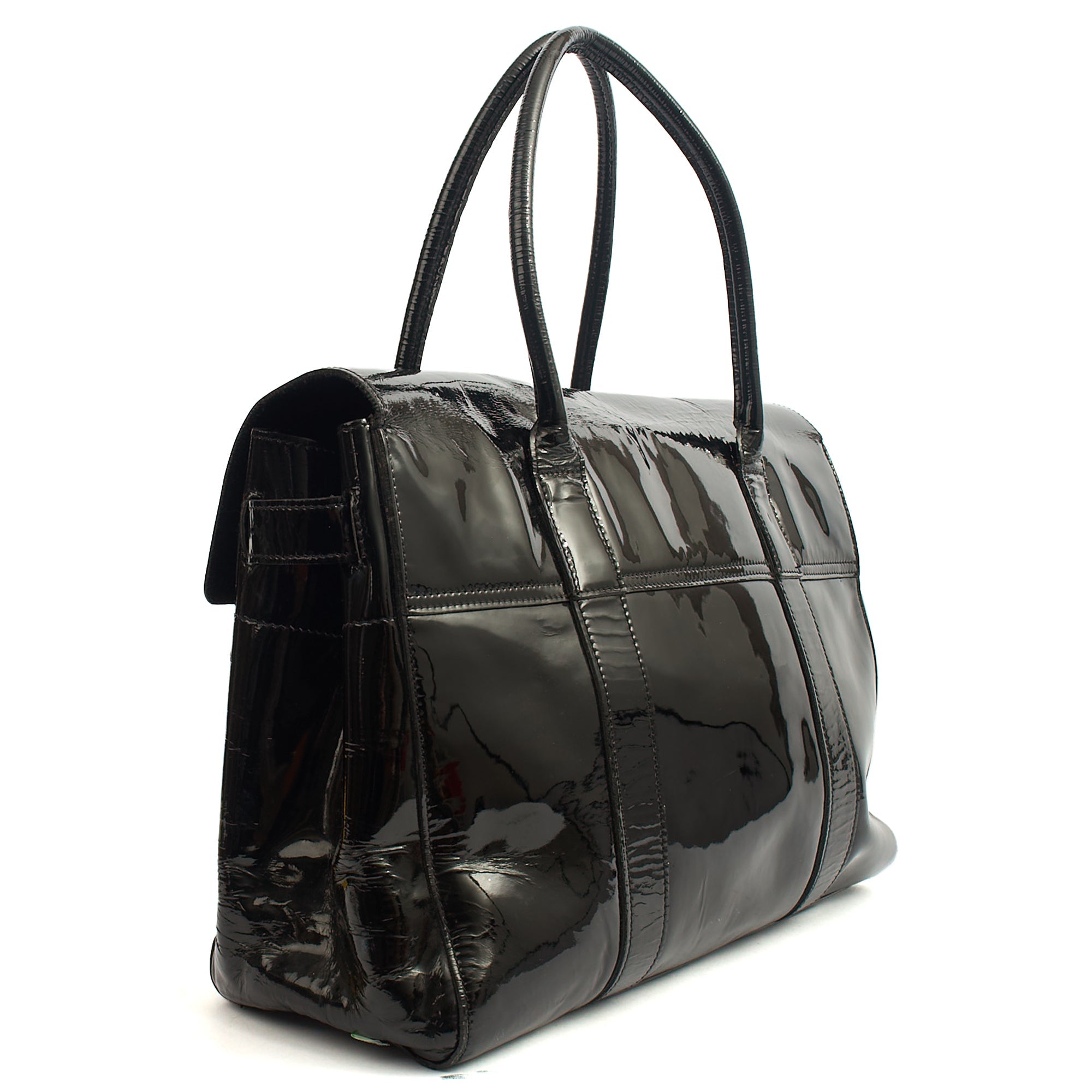 Mulberry Tote Bayswater Heritage in Black, Patent Leather