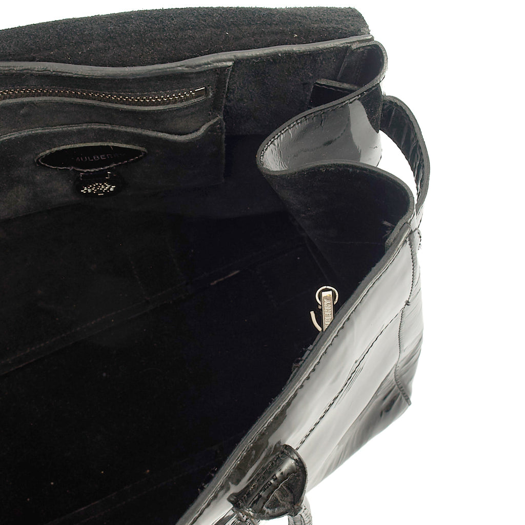 Mulberry Tote Bayswater Heritage in Black, Patent Leather