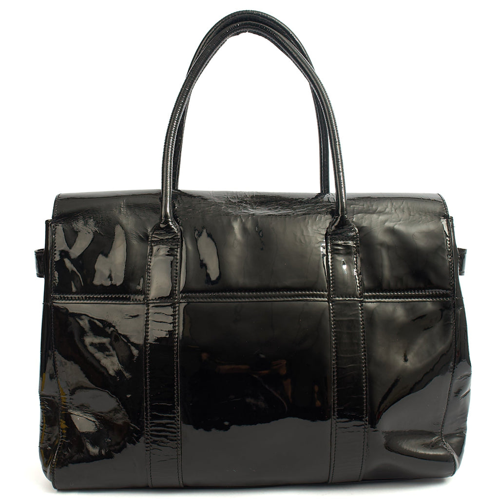 Mulberry Tote Bayswater Heritage in Black, Patent Leather