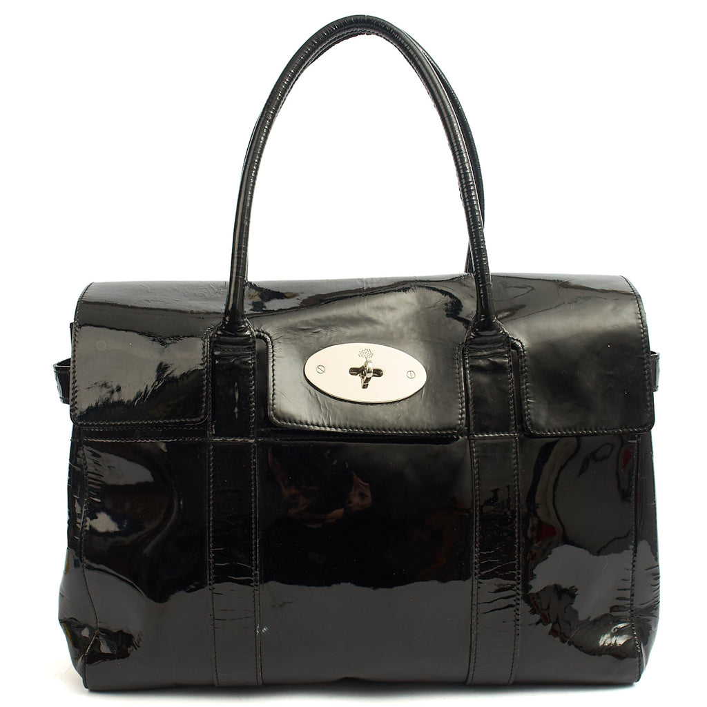 Mulberry Tote Bayswater Heritage in Black, Patent Leather